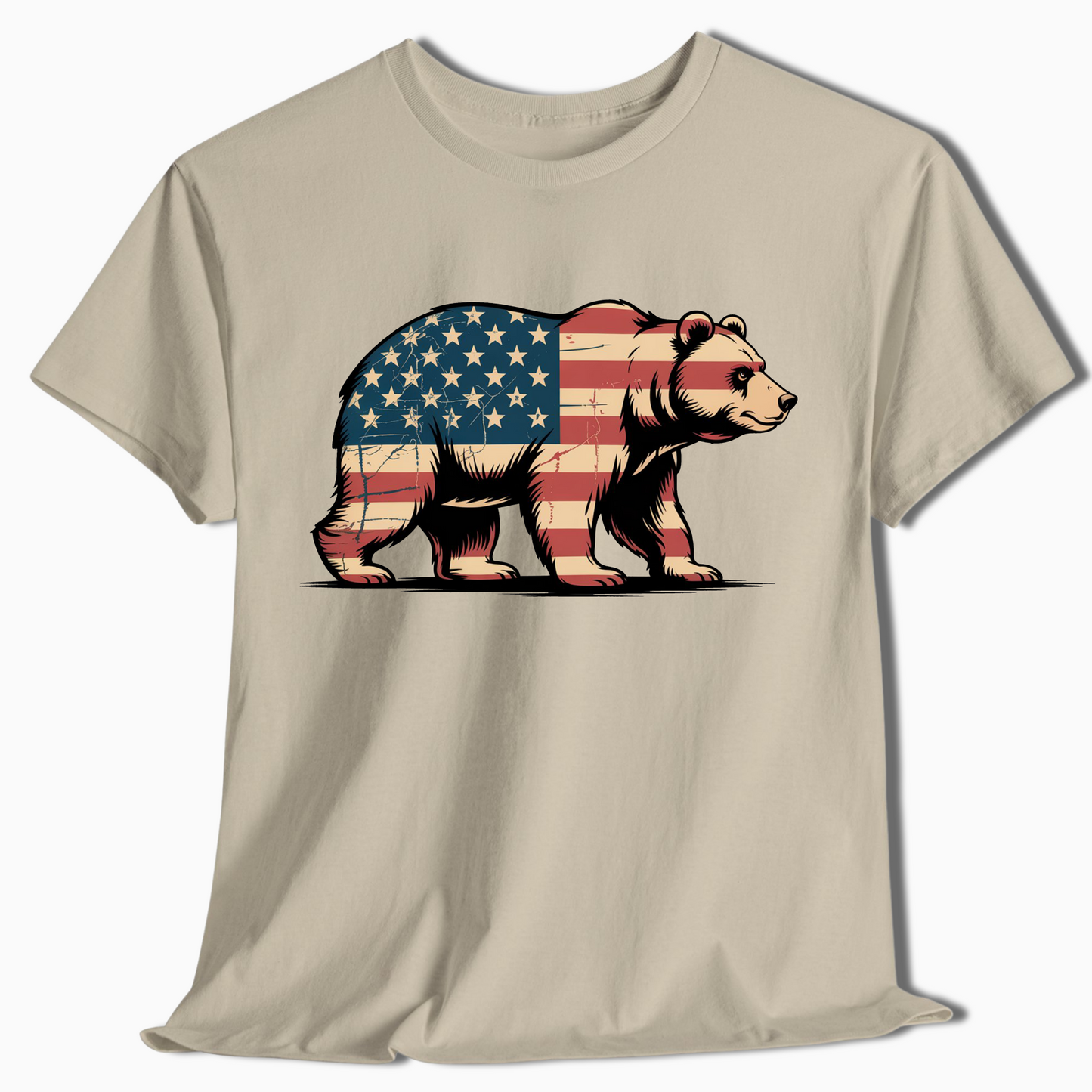 American Flag Bear Patriotic T-Shirt for Outdoor Lovers - t405a25