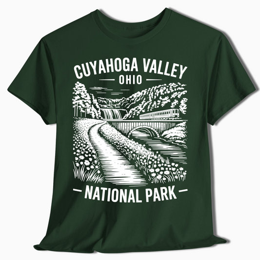 Cuyahoga Valley Waterfall & Train Shirt - Custom Park Tee - t363a25
