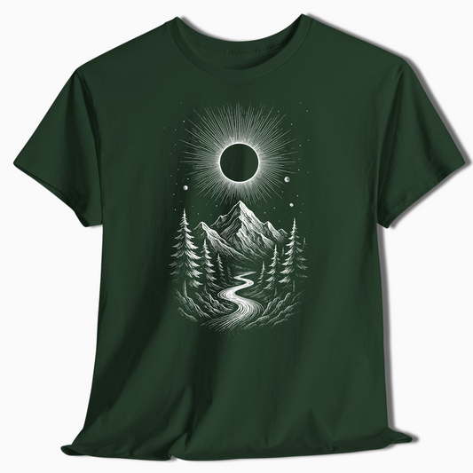 Mystic Mountain Eclipse Shirt for Nature Lovers & Stargazers - t455a25