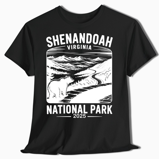 Shenandoah National Park T-Shirt with Bear - Custom 2025 Gift - t344a25