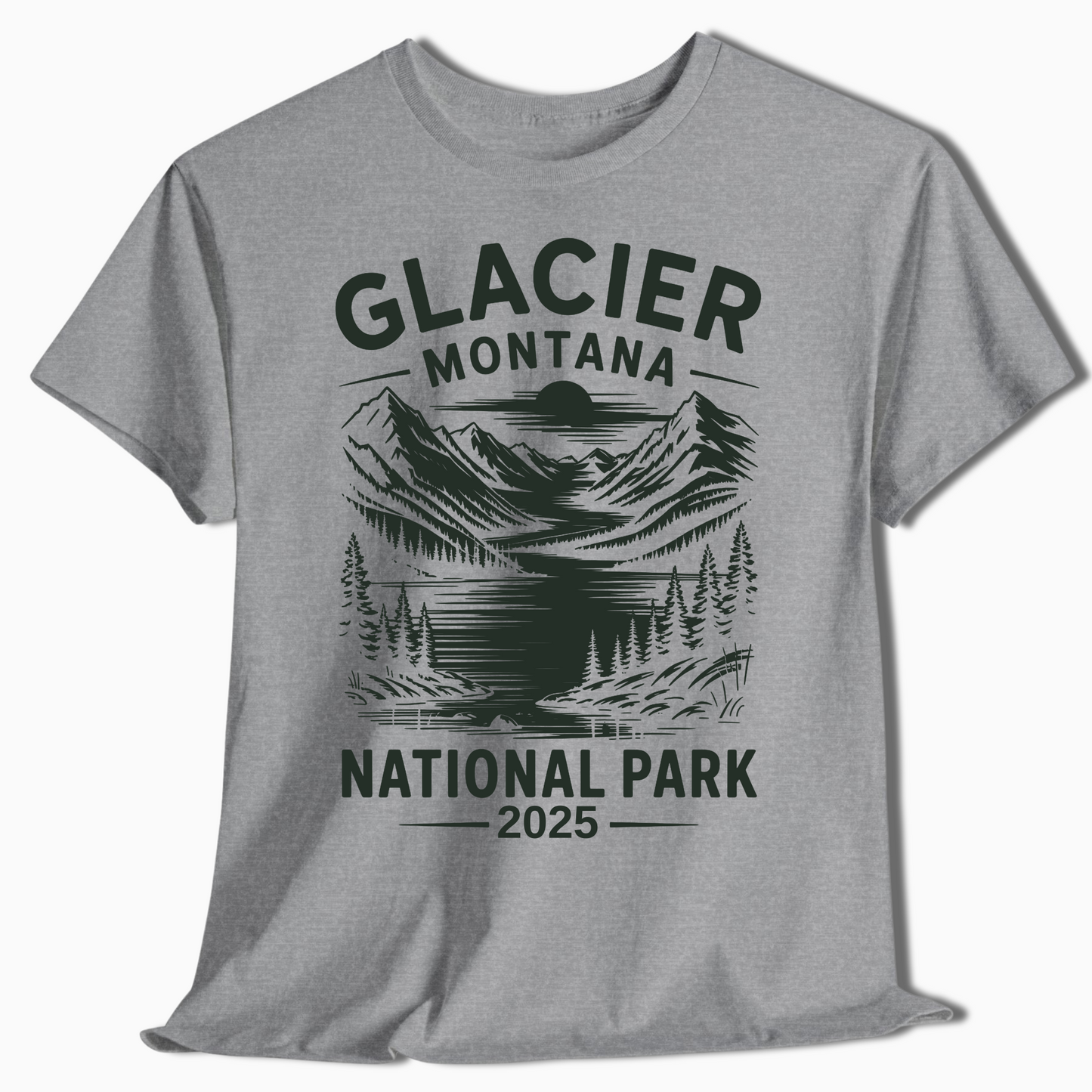 Glacier National Park Shirt with Custom Year – Montana Tee – t292a25