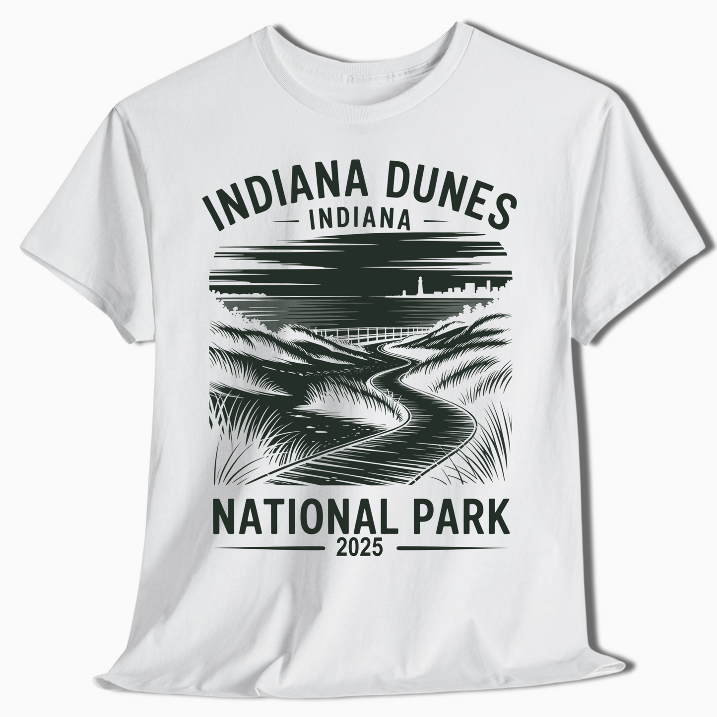 Indiana Dunes National Park T-Shirt - Custom 2025 Skyline Gift - t355a25