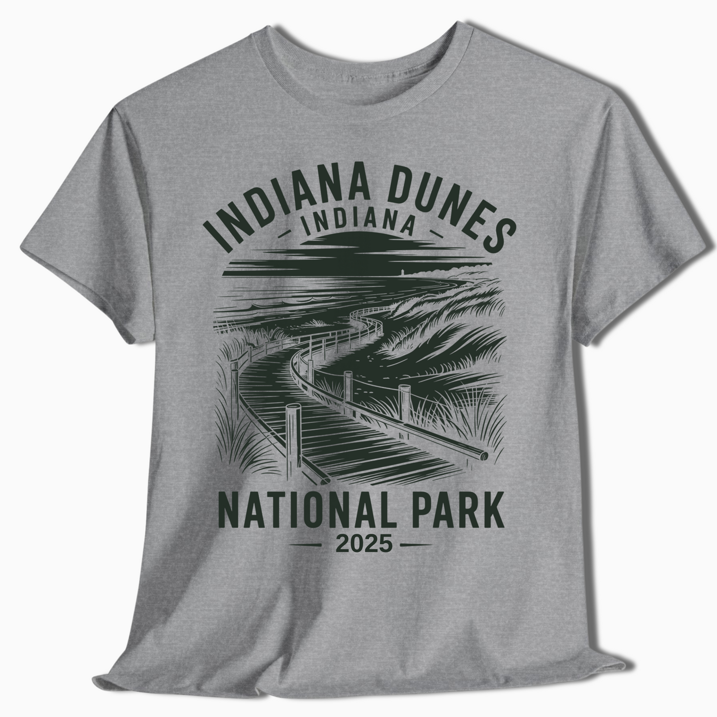 Custom Indiana Dunes Boardwalk T-Shirt - National Park Gift - t356a25