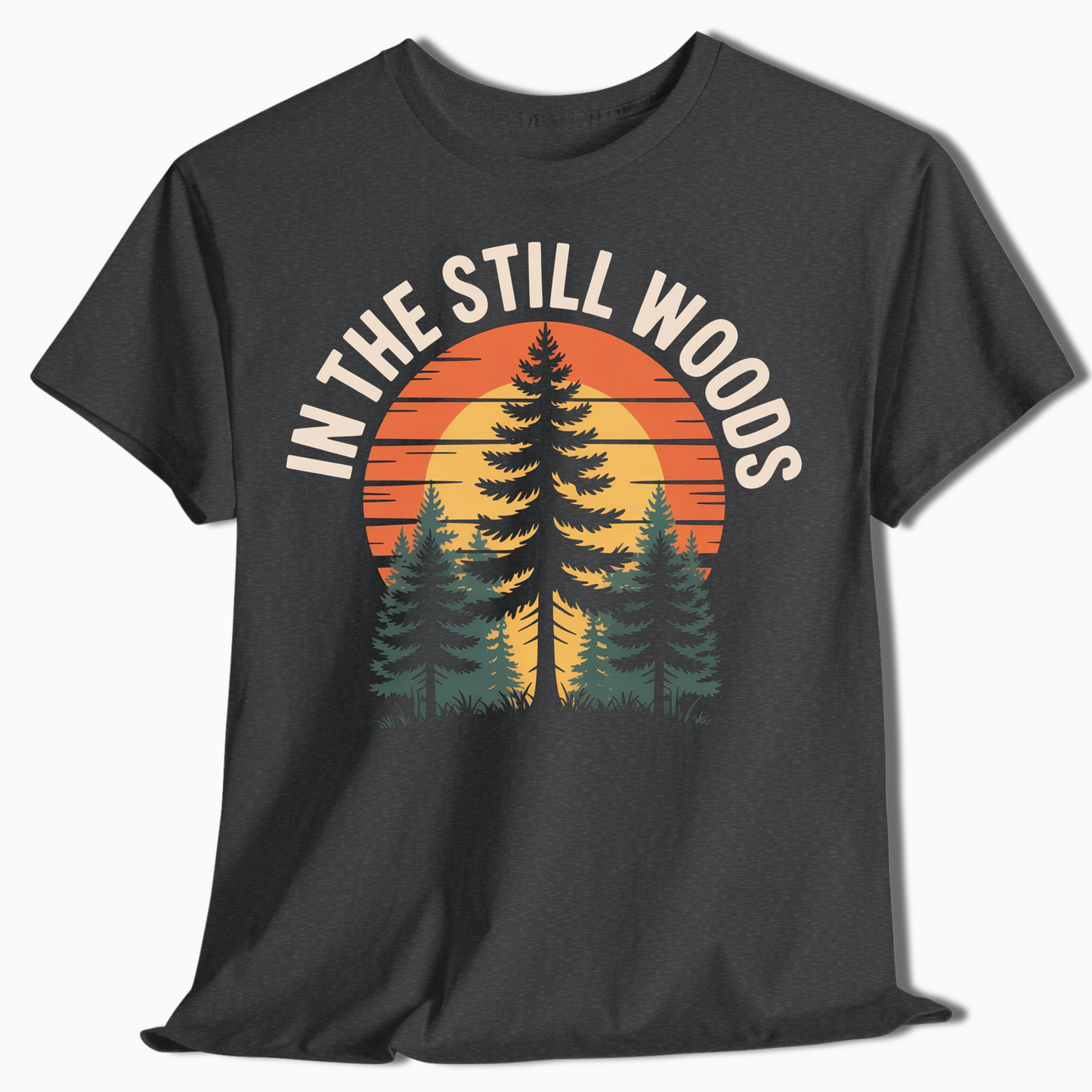 In the Still Woods Sunset Forest Shirt - Peaceful Outdoor Tee - t461a25