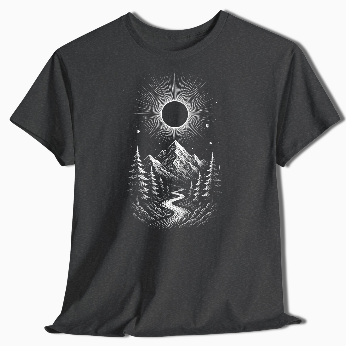 Mystic Mountain Eclipse Shirt for Nature Lovers & Stargazers - t455a25