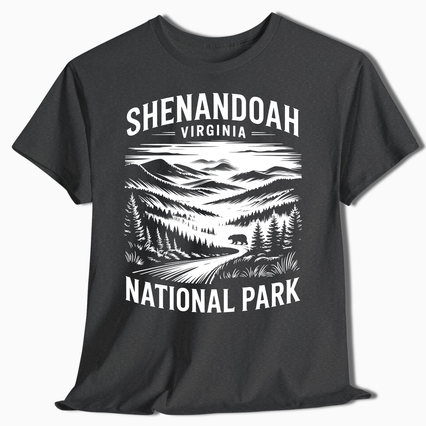 Shenandoah National Park T-Shirt with Bear - Hiking Gift - t346a25