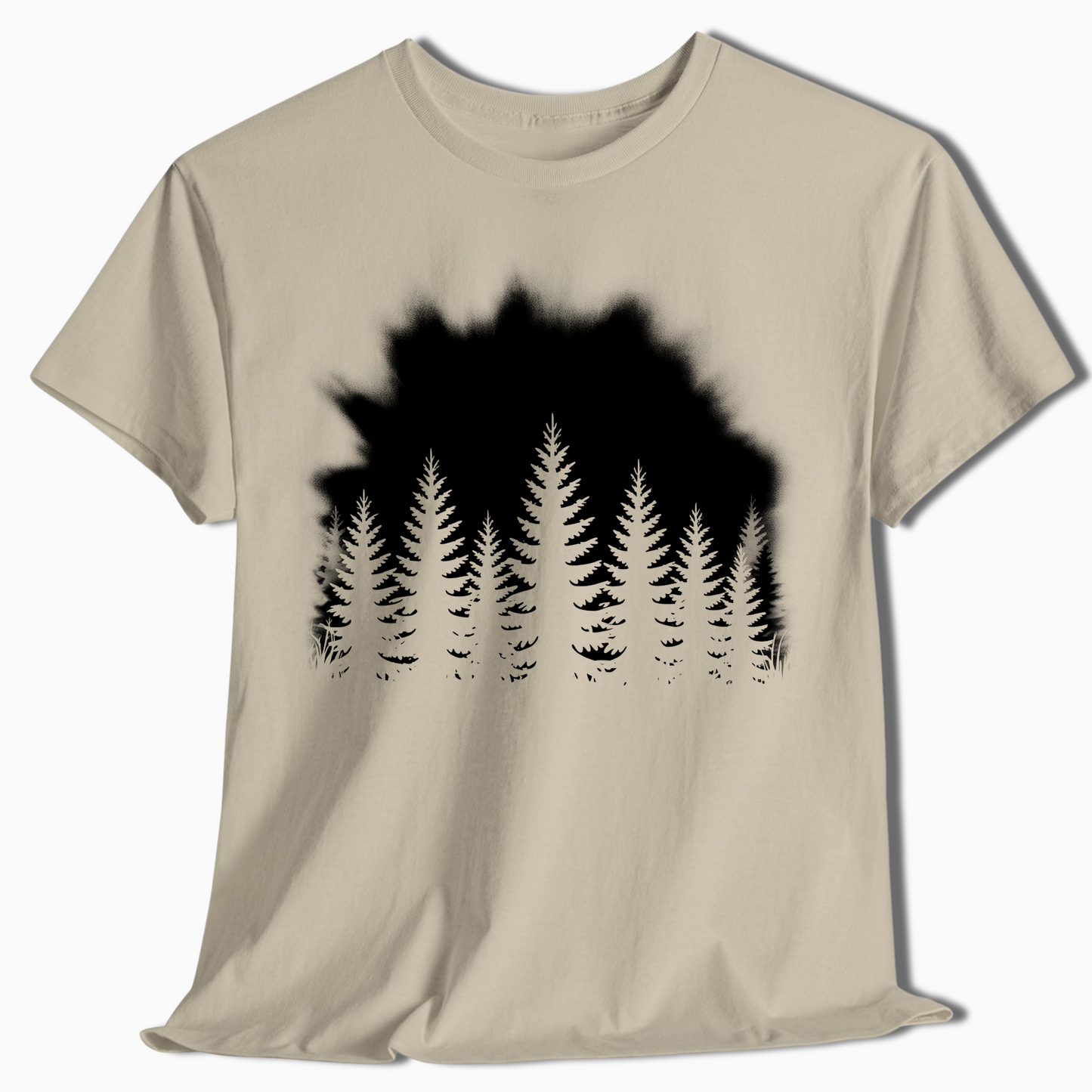Pine Tree Silhouette Hiking and Camping Shirt - t435a25