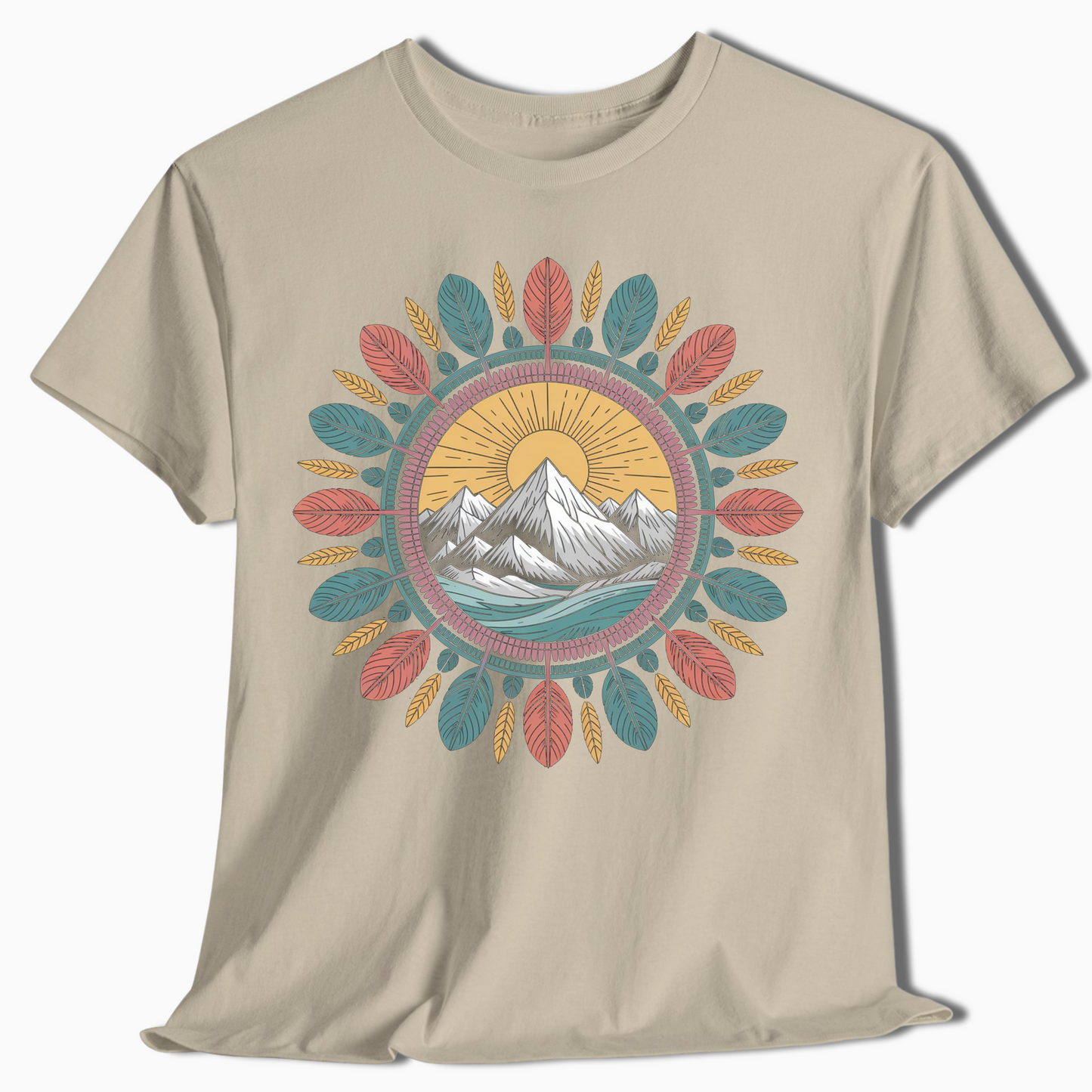 Boho Mountain Mandala Nature T-Shirt - t409a25