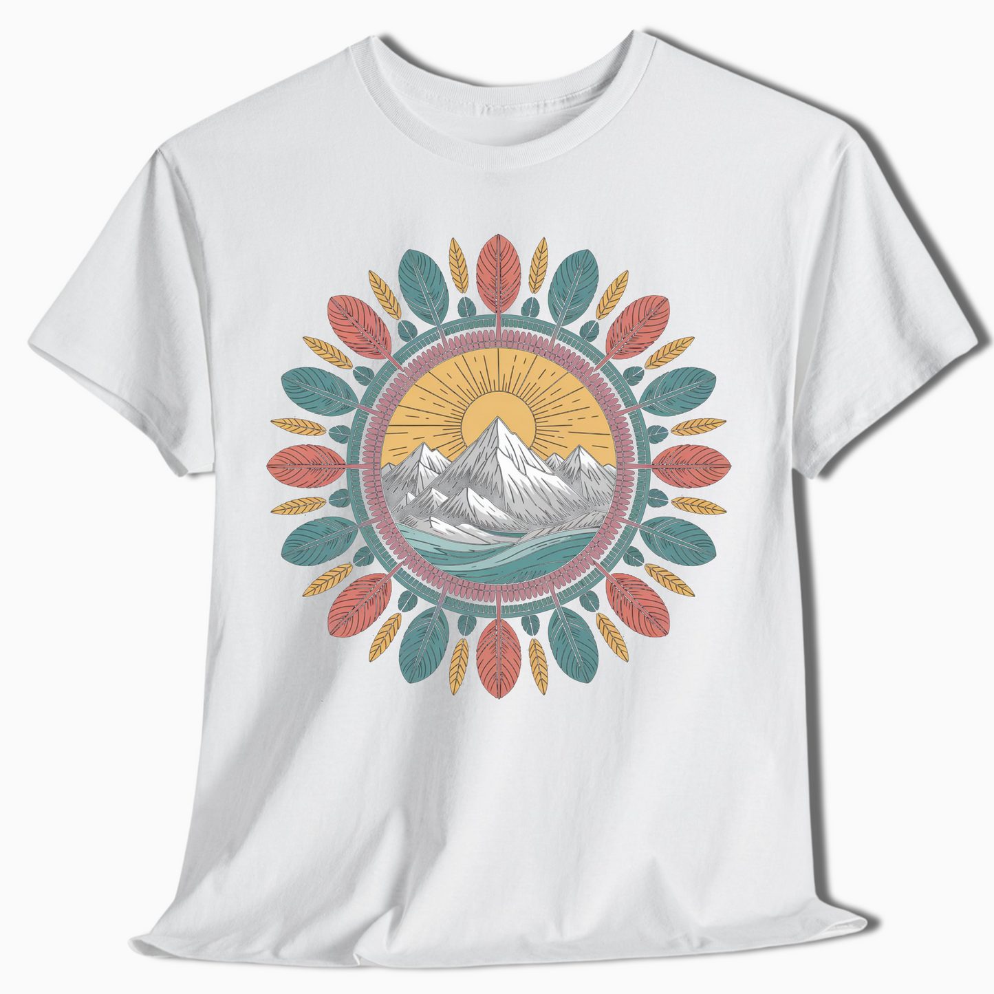 Boho Mountain Mandala Nature T-Shirt - t409a25
