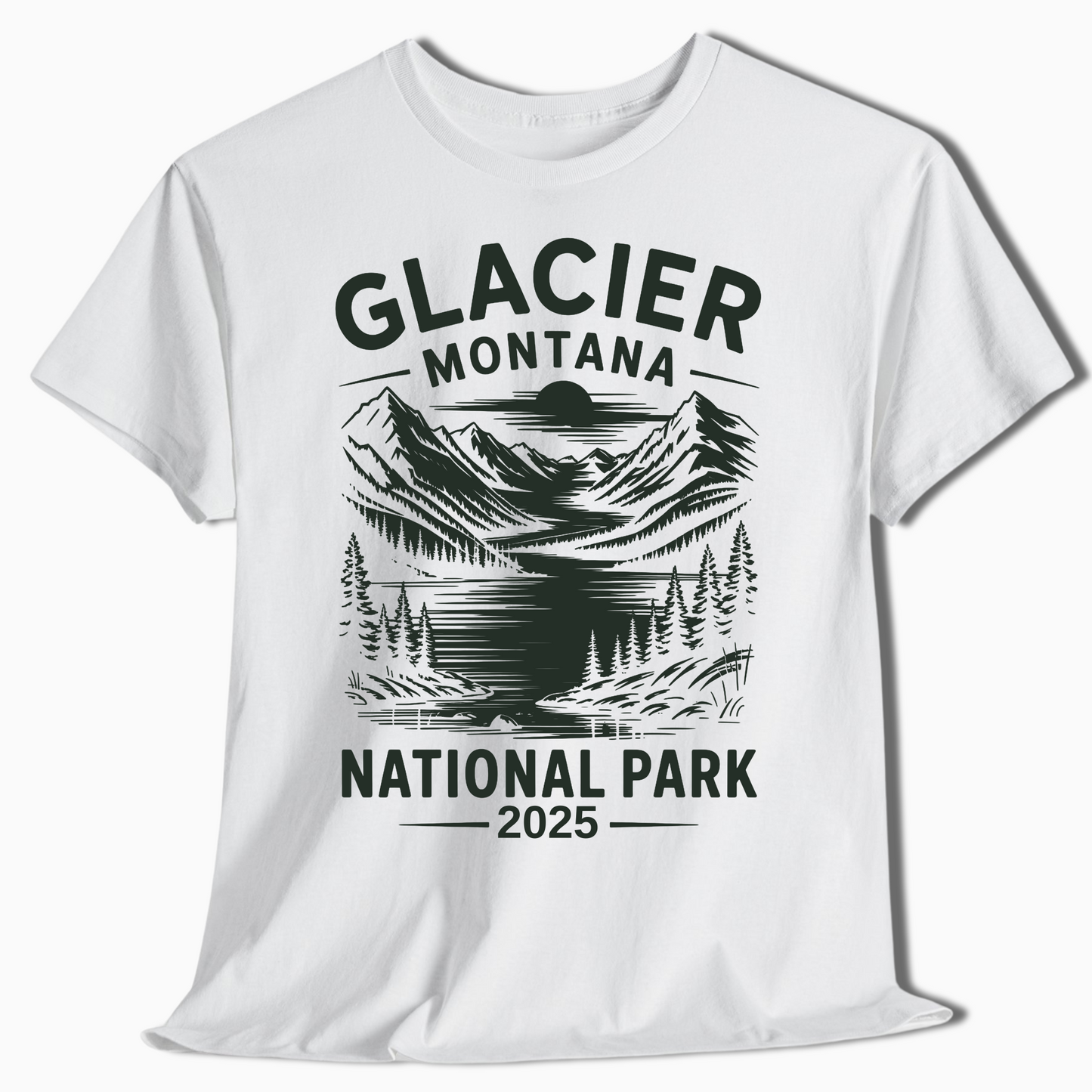 Glacier National Park Shirt with Custom Year – Montana Tee – t292a25