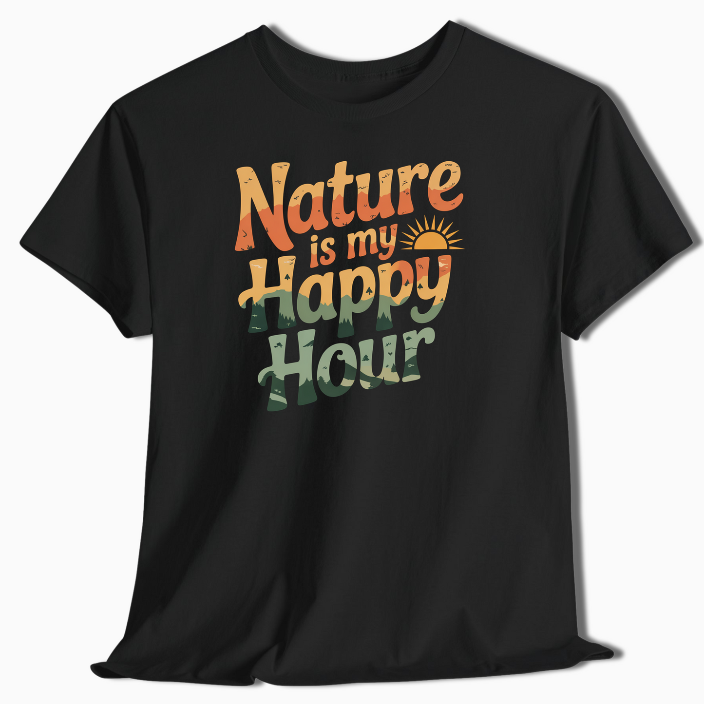 Camping T-Shirt Nature Is My Happy Hour - t165a25