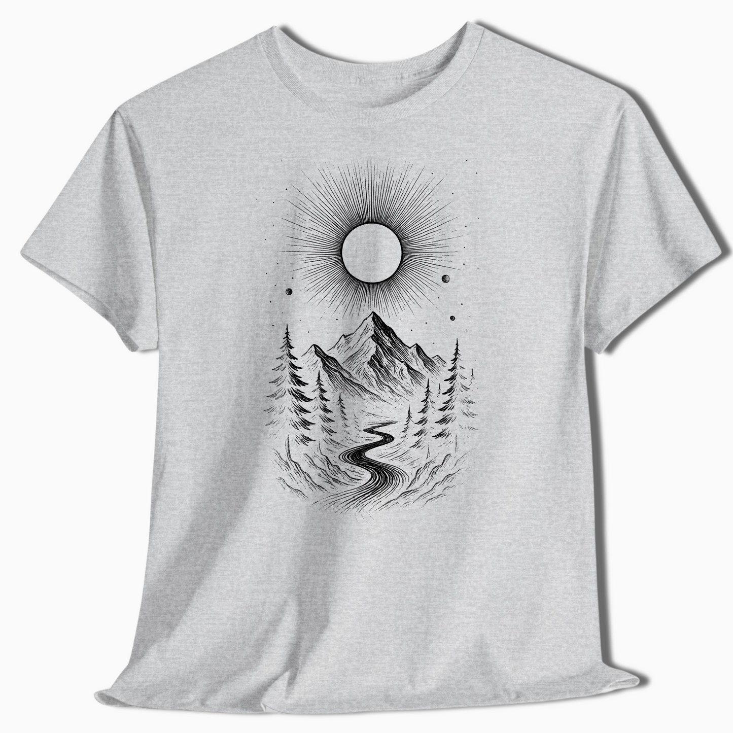 Mystic Mountain Eclipse Shirt for Nature Lovers & Stargazers - t455a25