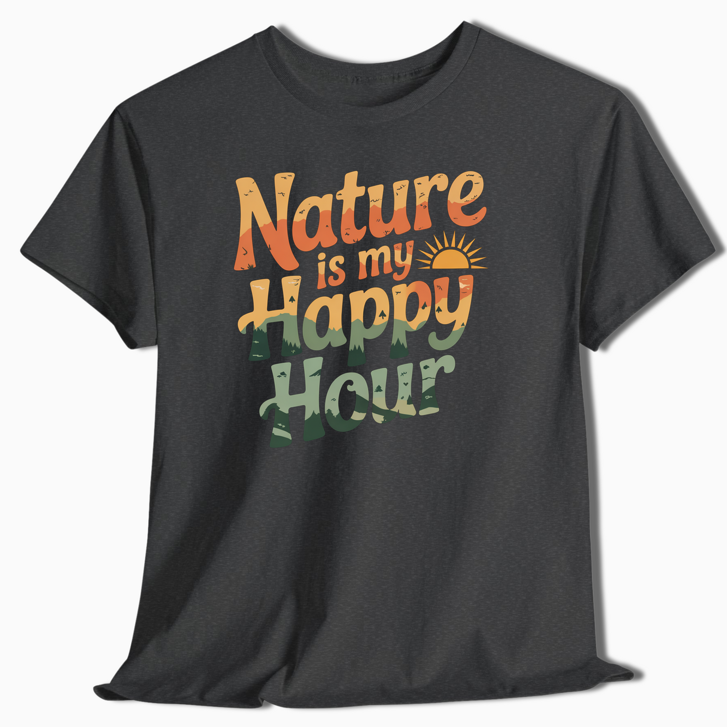 Camping T-Shirt Nature Is My Happy Hour - t165a25