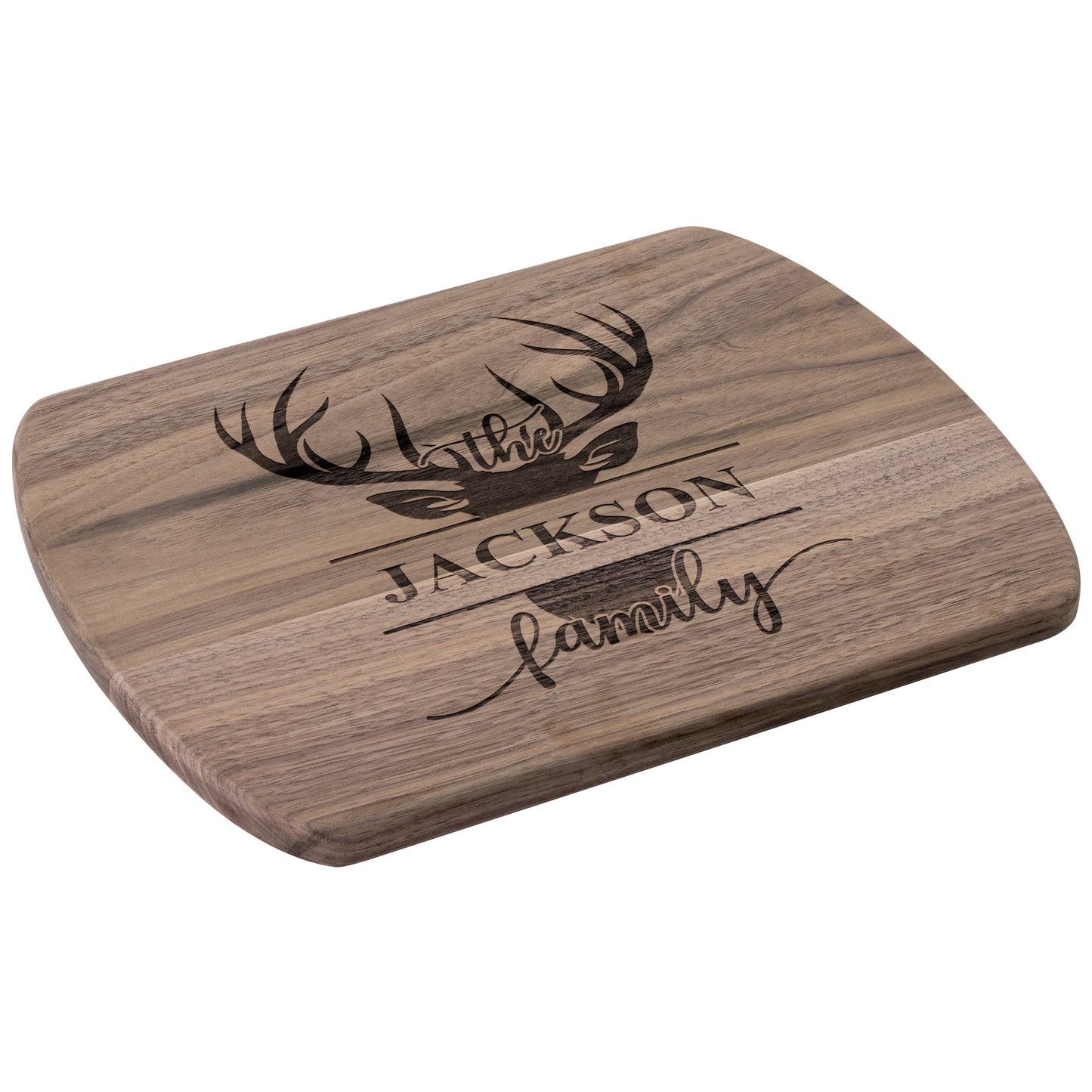 Custom Deer Antler Family Cutting Board for Kitchen or Cabin - t449a25