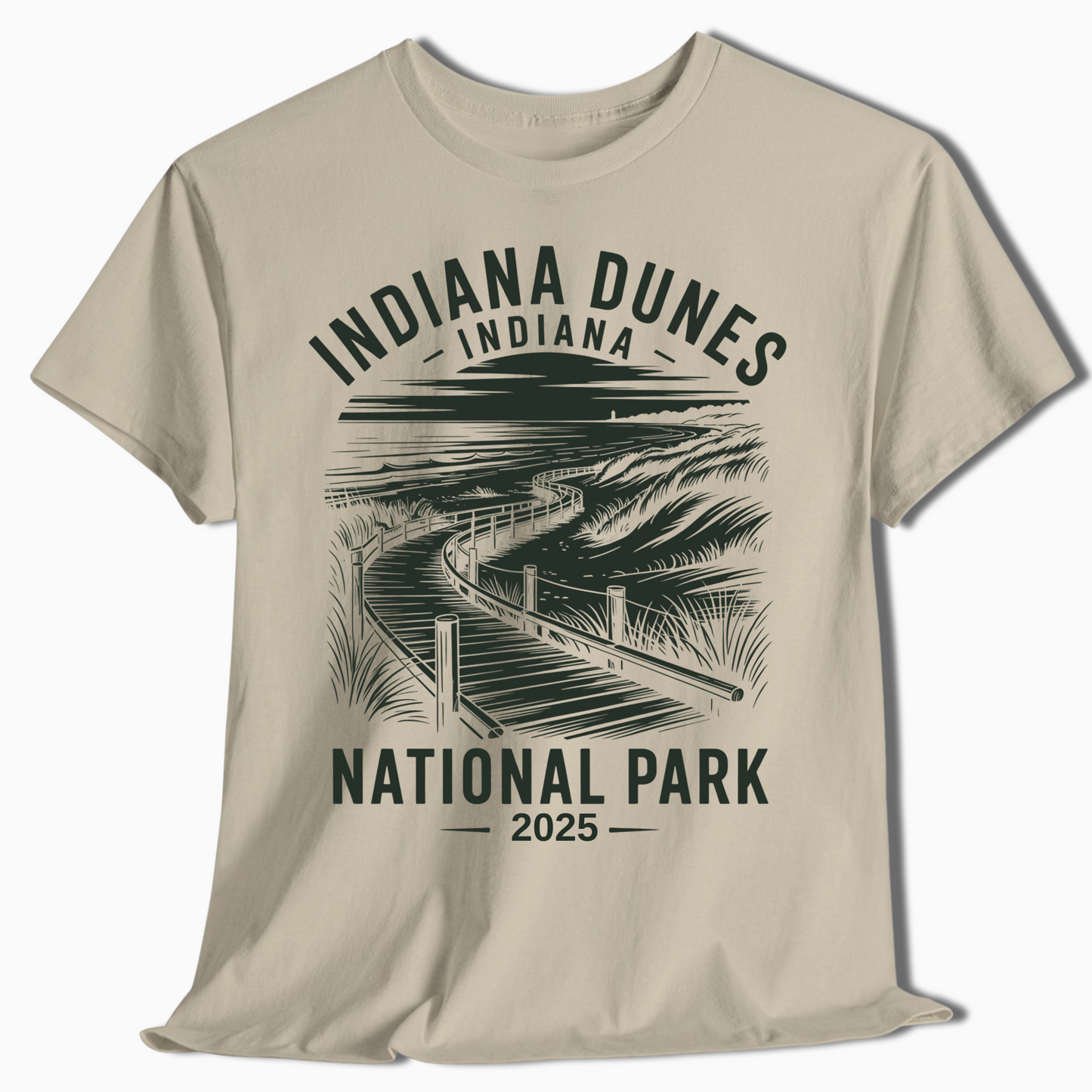 Custom Indiana Dunes Boardwalk T-Shirt - National Park Gift - t356a25