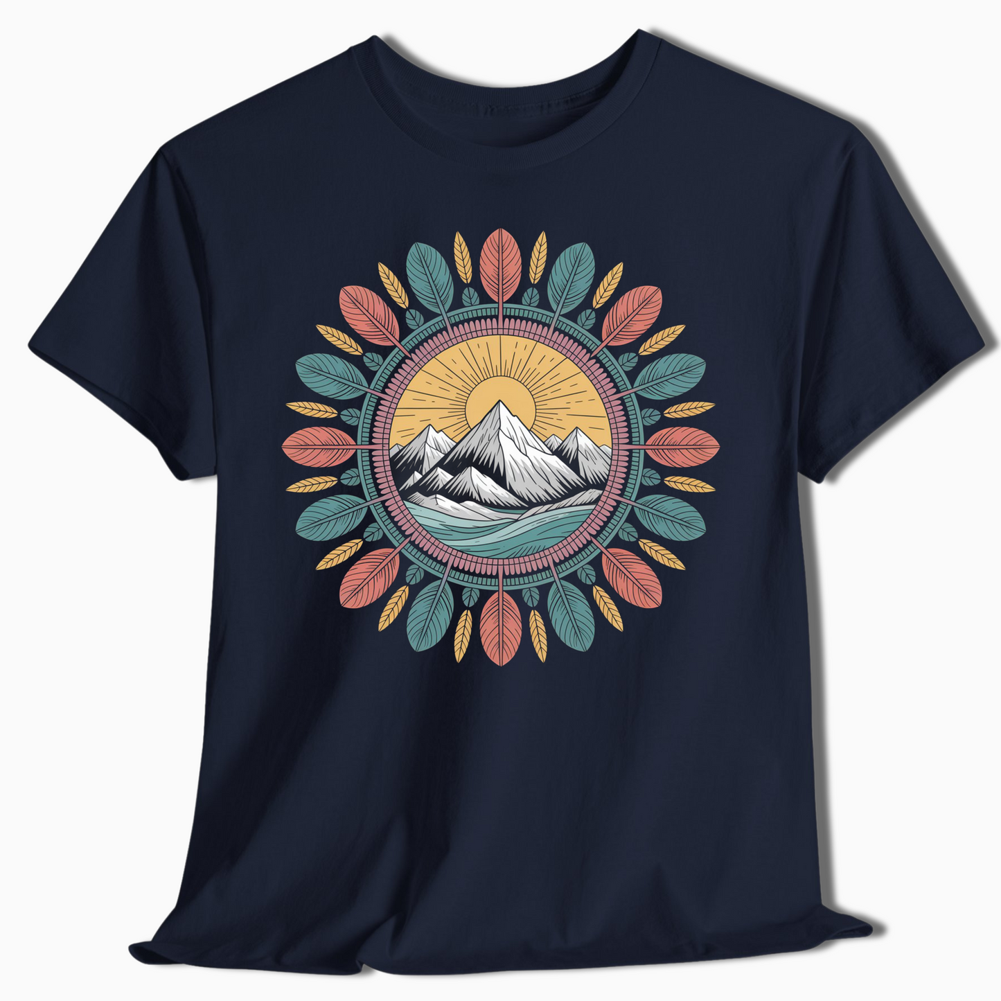 Boho Mountain Mandala Nature T-Shirt - t409a25