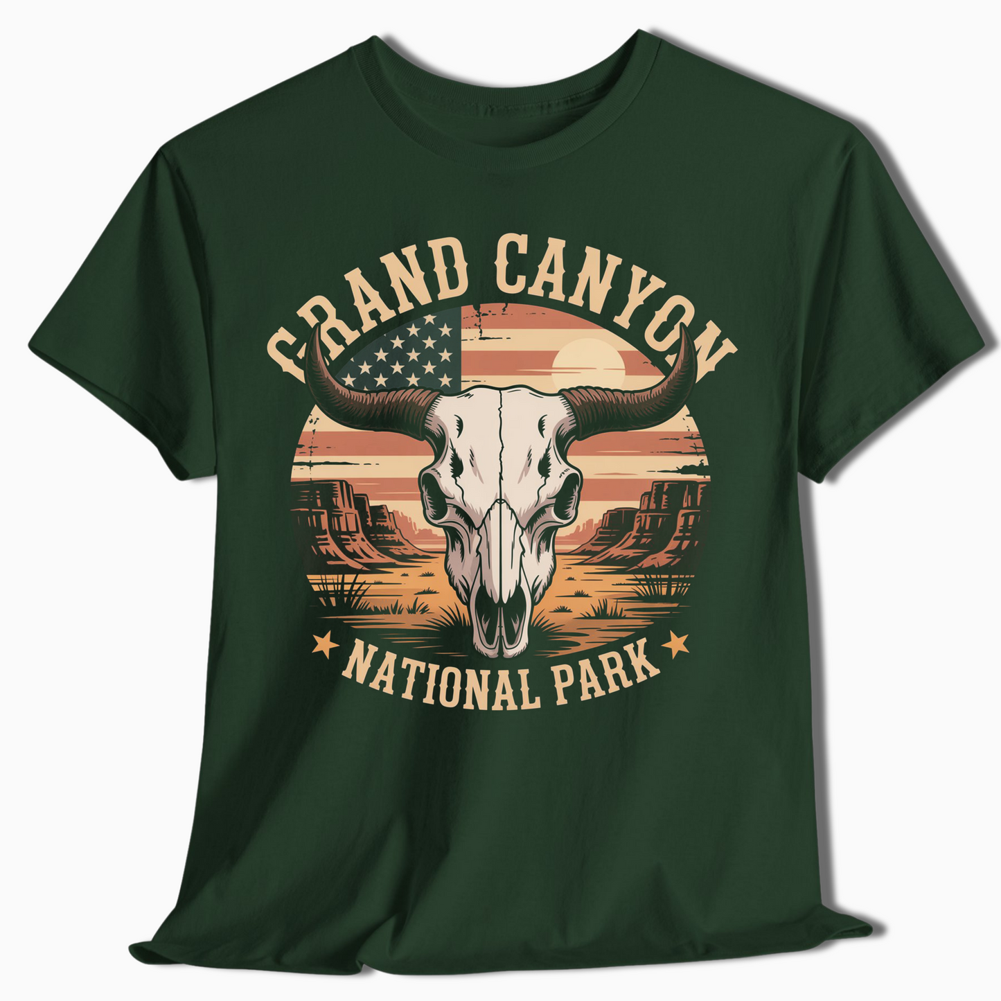 Grand Canyon Skull Patriotic National Park T-Shirt - t401a25