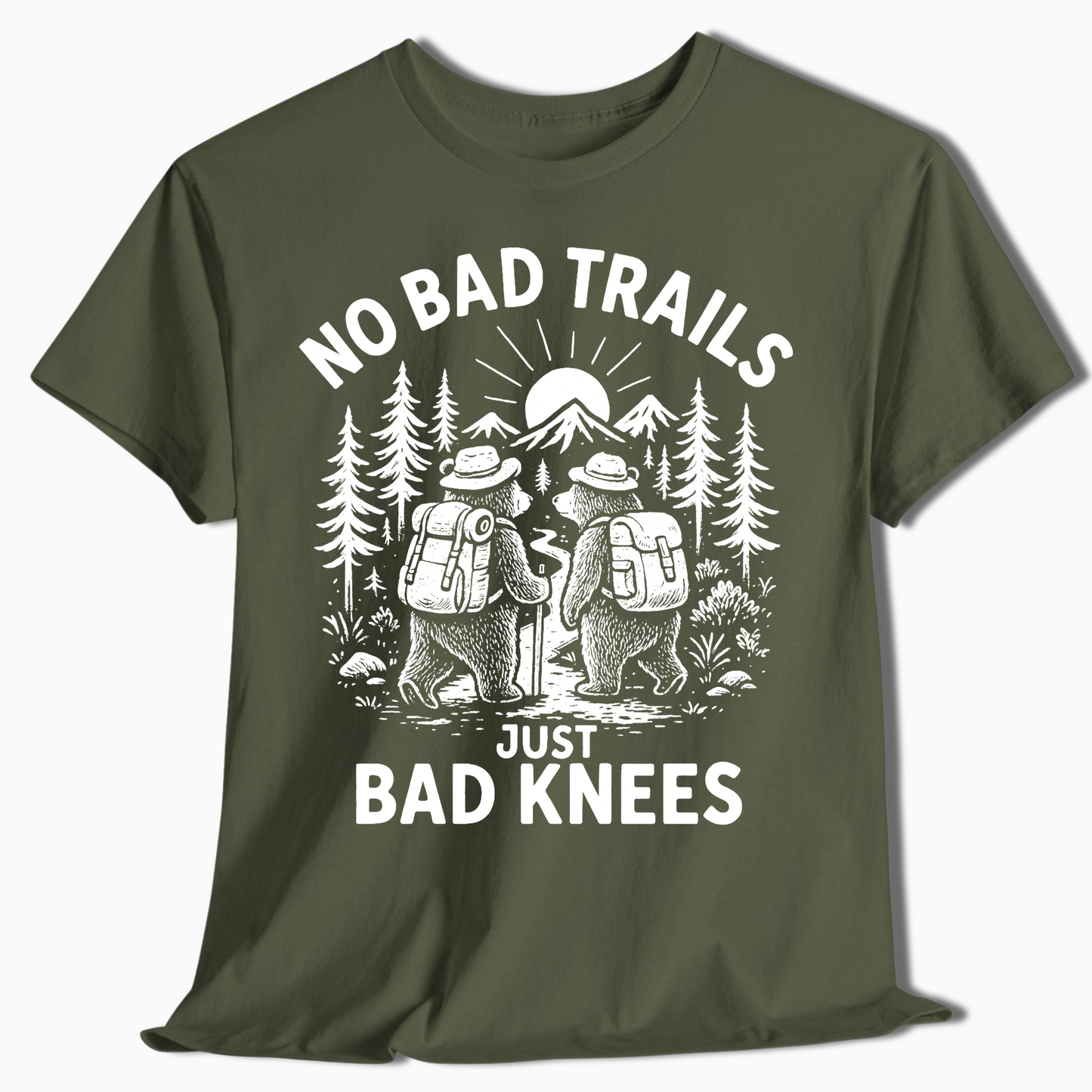 No Bad Trails Just Bad Knees Hiking Shirt - t431a25