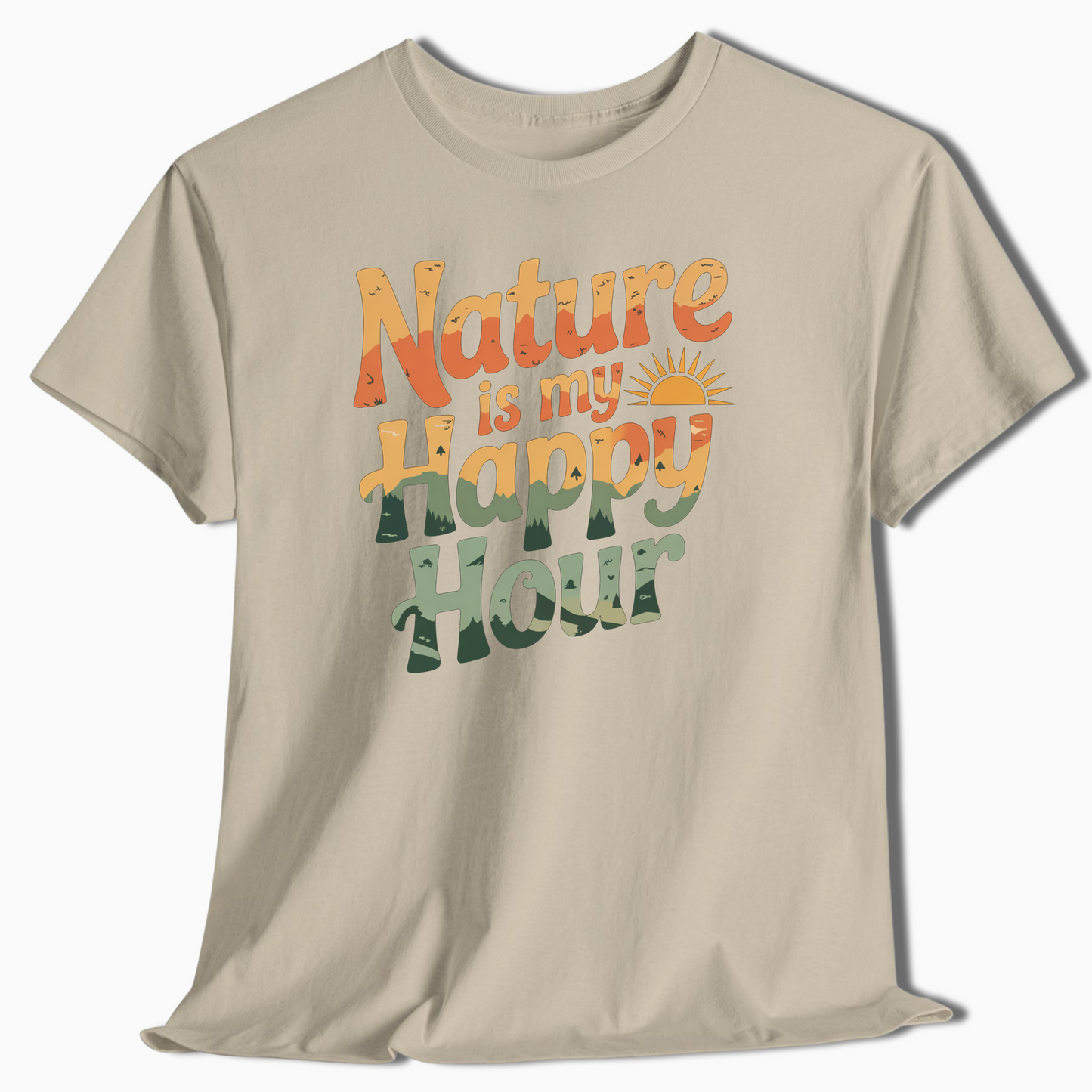 Camping T-Shirt Nature Is My Happy Hour - t165a25