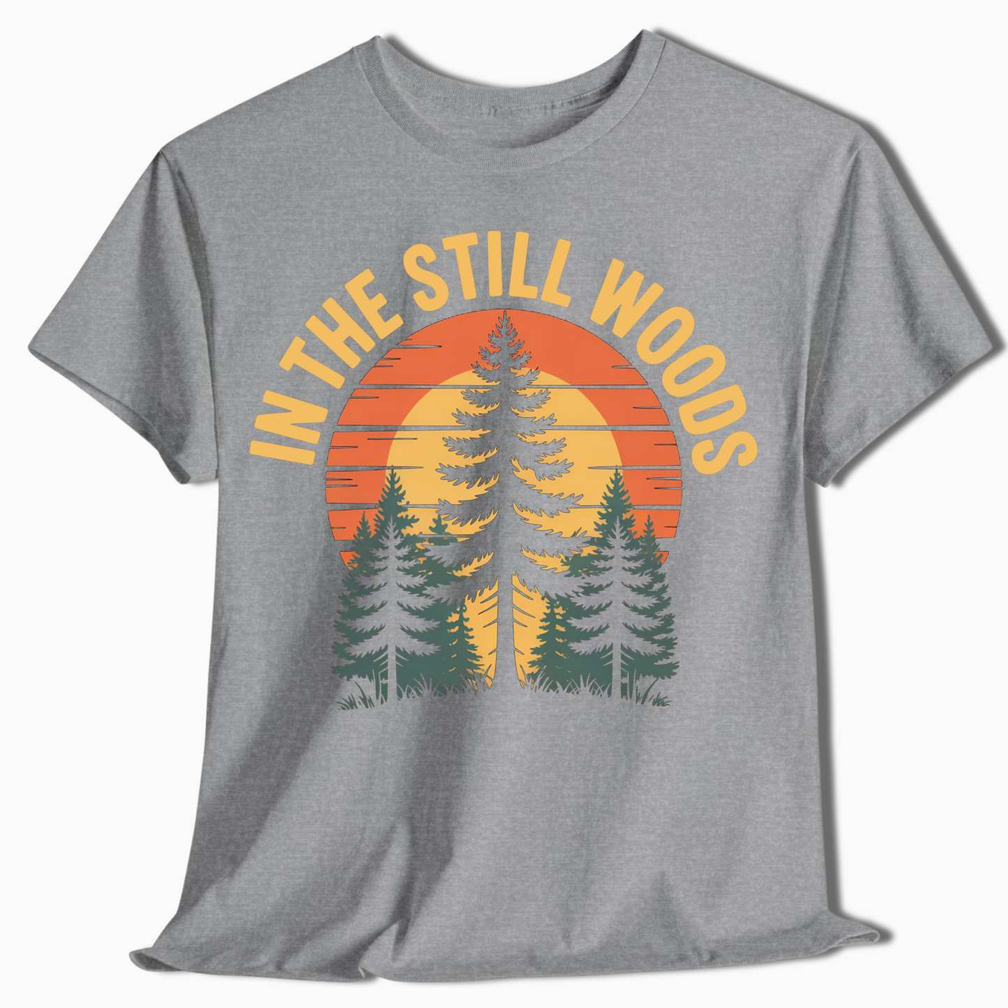In the Still Woods Sunset Forest Shirt - Peaceful Outdoor Tee - t461a25