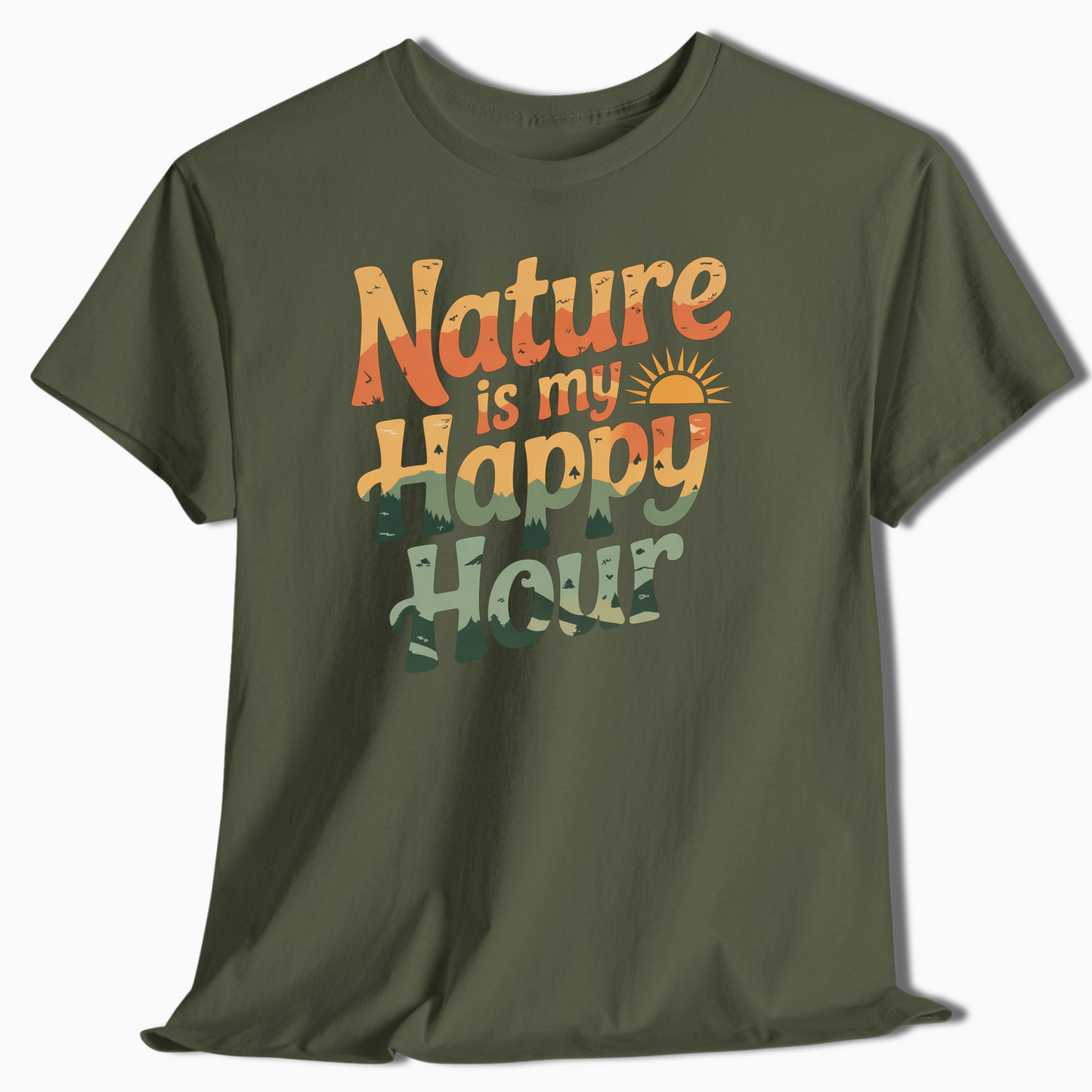 Camping T-Shirt Nature Is My Happy Hour - t165a25
