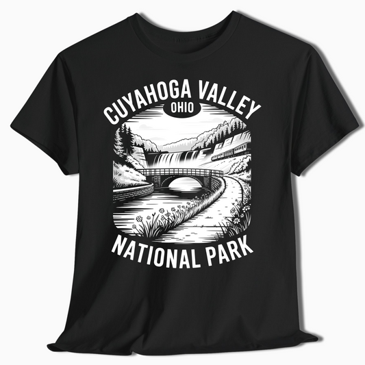Cuyahoga Valley Train Over Bridge Tee - Scenic Ohio Park Shirt - t362a25