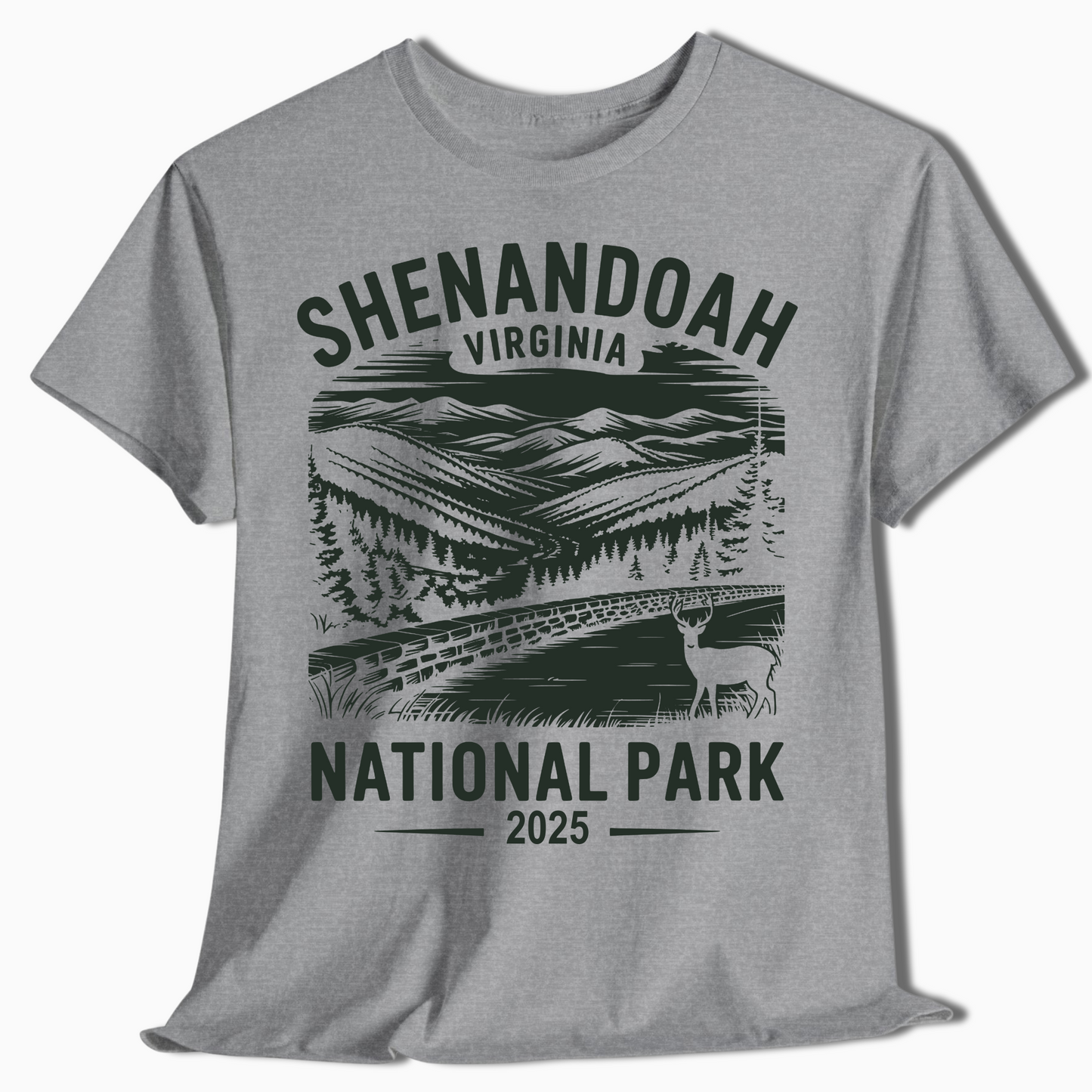 Shenandoah National Park T-Shirt with Deer - Custom 2025 Gift - t345a25