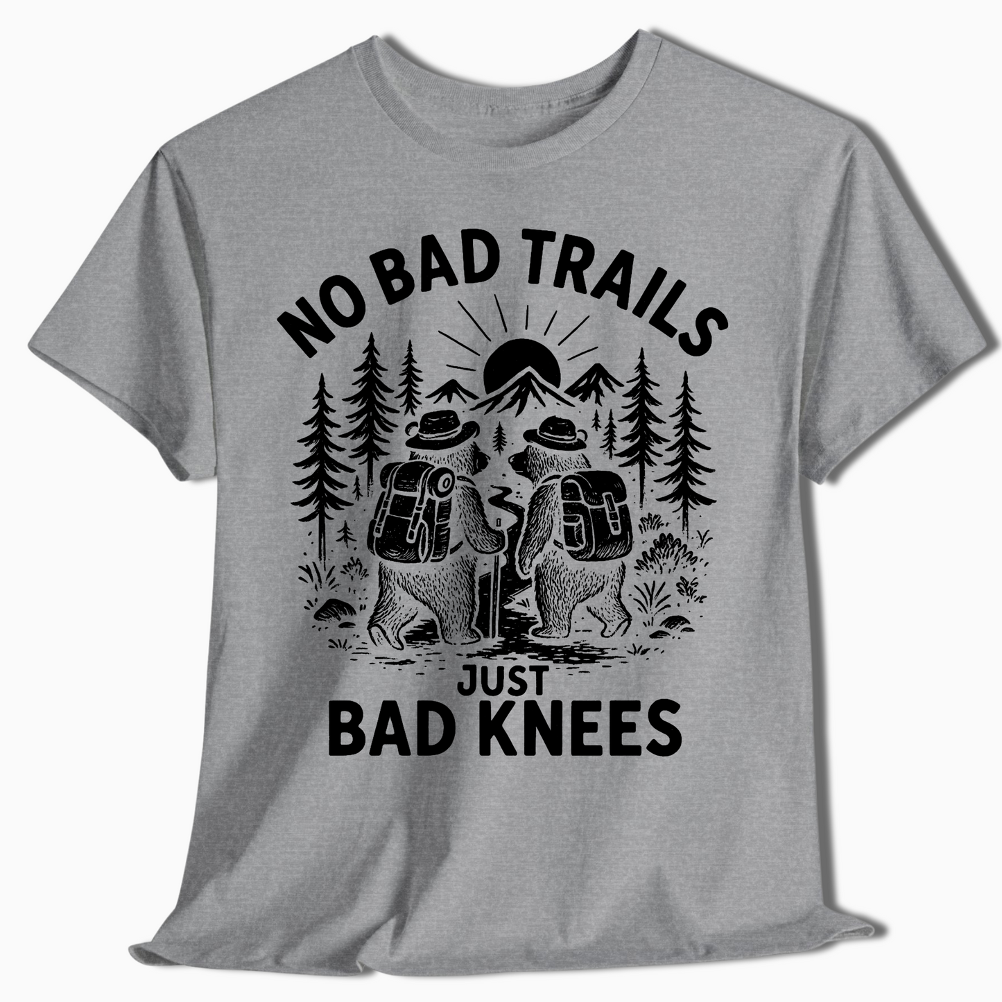 No Bad Trails Just Bad Knees Hiking Shirt - t431a25