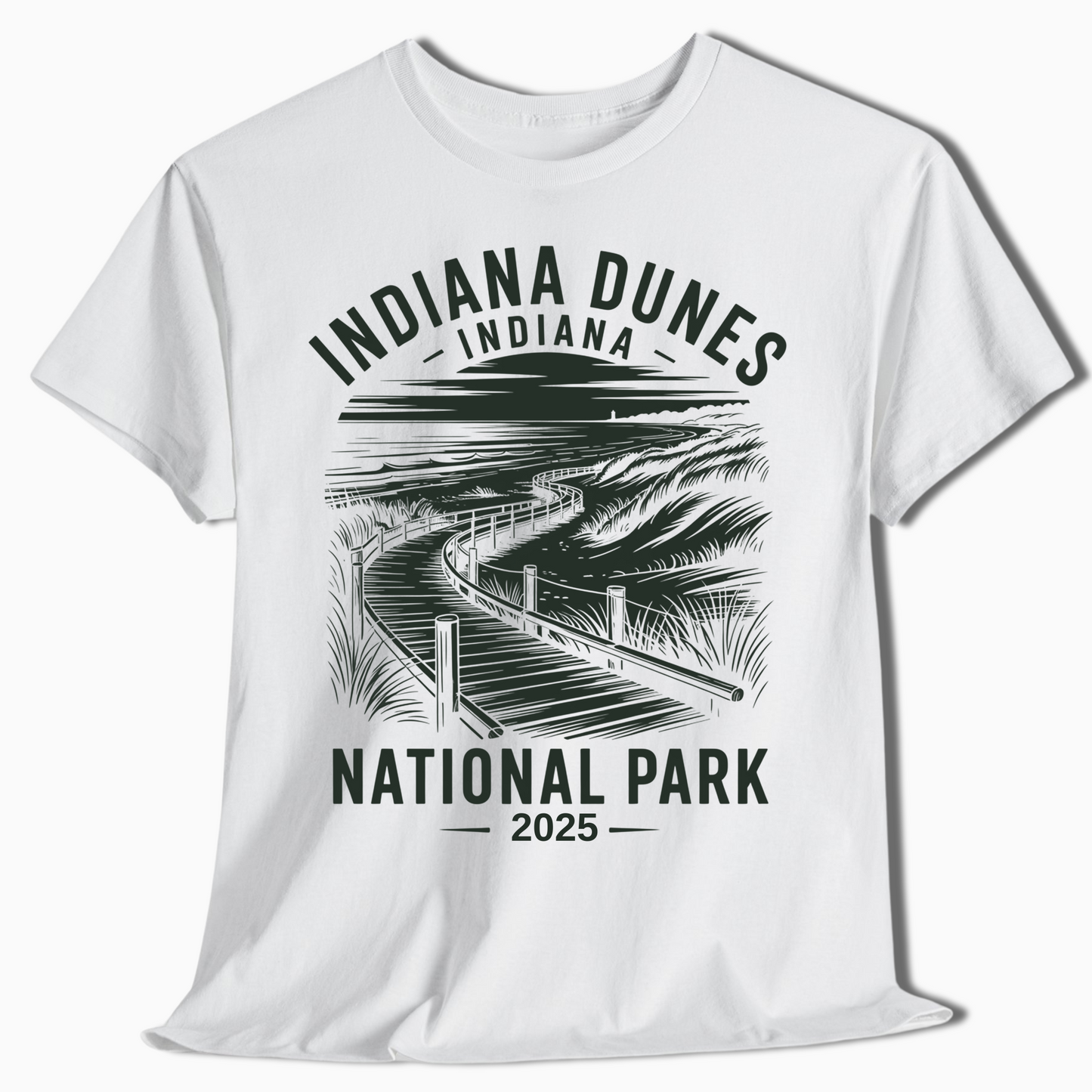 Custom Indiana Dunes Boardwalk T-Shirt - National Park Gift - t356a25