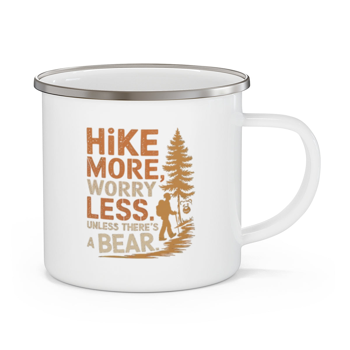 Hike More Worry Less Camping Mug - Funny Bear Joke Gift - t35a25