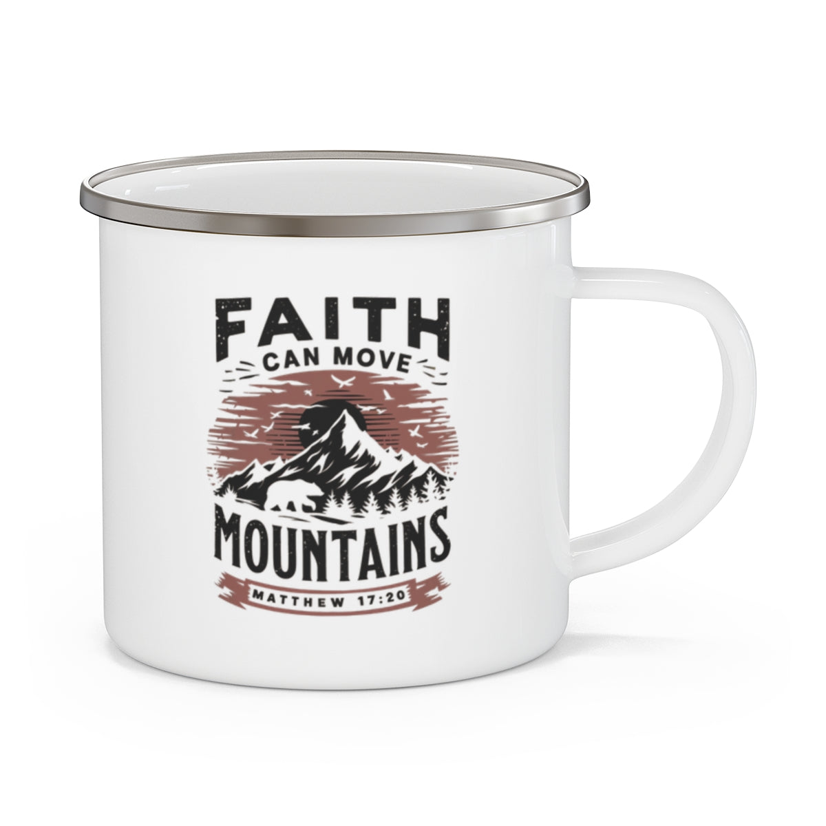 Faith Can Move Mountains Bible Verse Camping Mug - t9a25