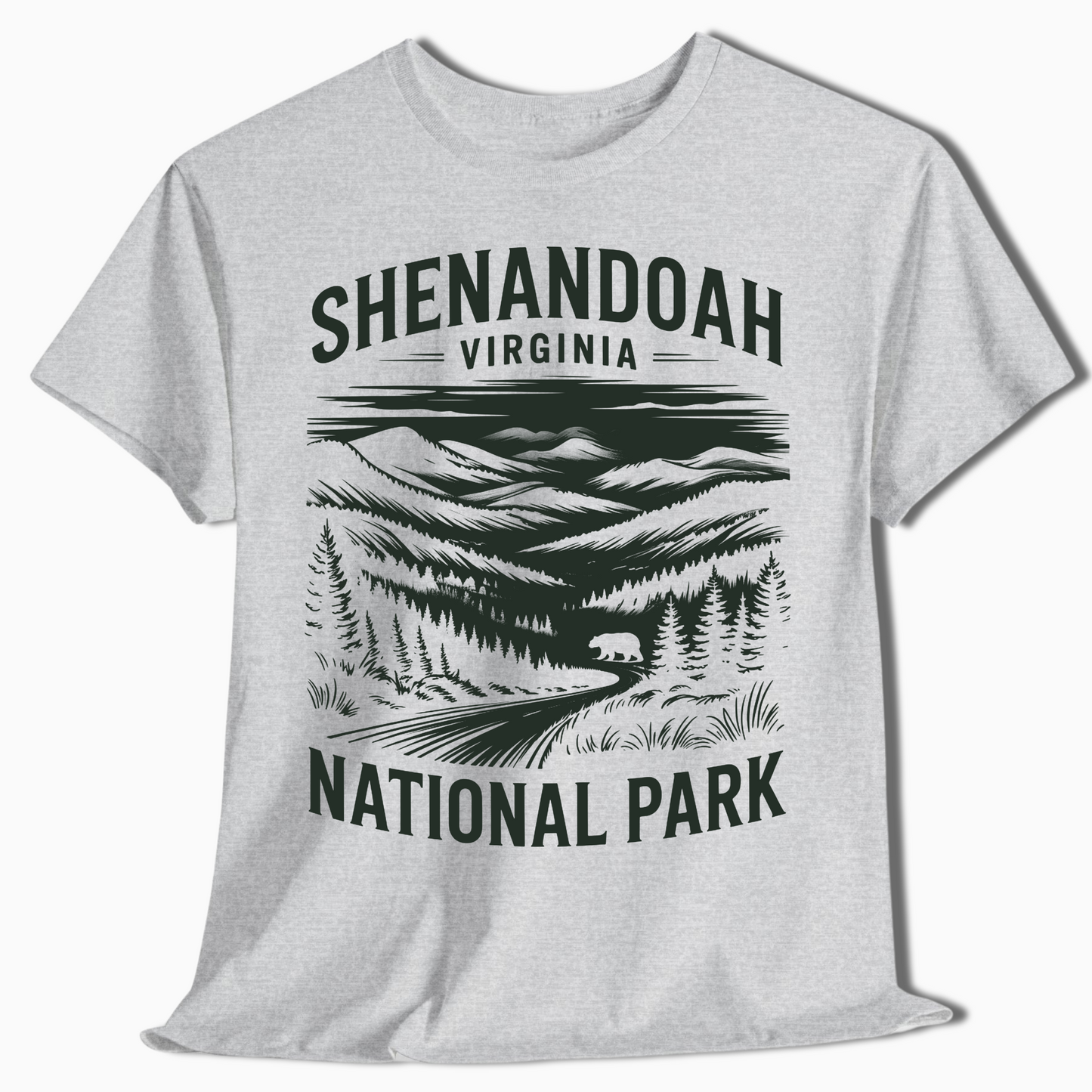 Shenandoah National Park T-Shirt with Bear - Hiking Gift - t346a25
