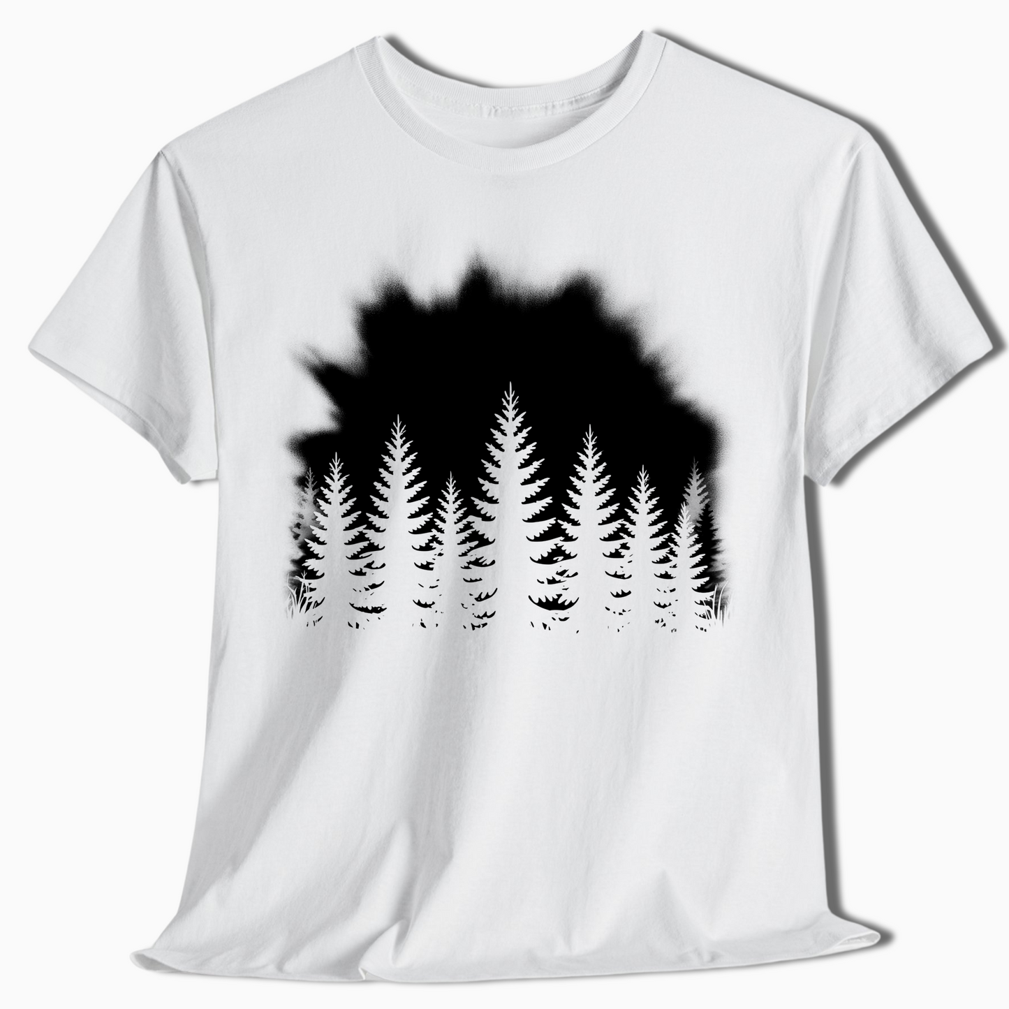 Pine Tree Silhouette Hiking and Camping Shirt - t435a25