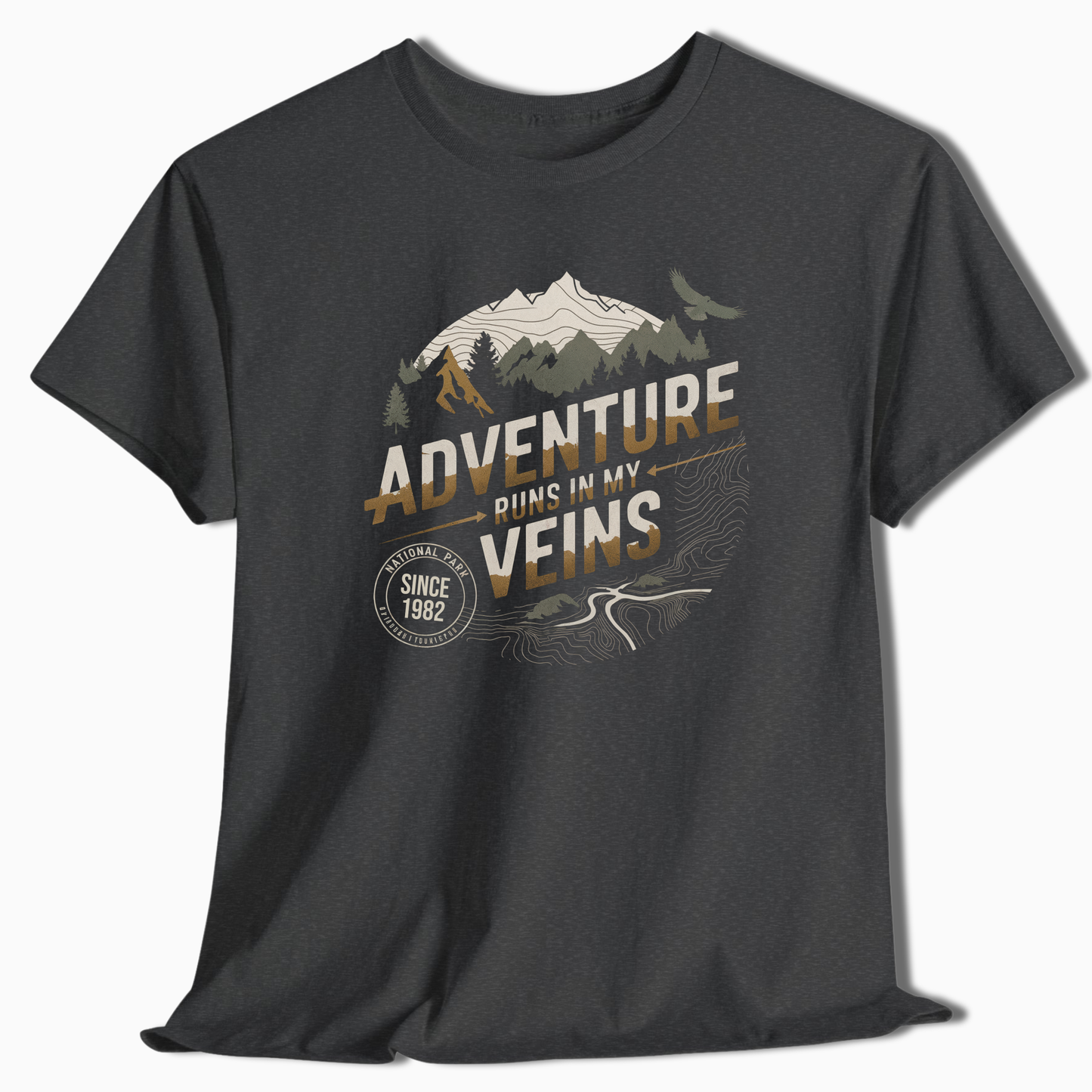 Custom Adventure T-Shirt - Mountain Graphic - t102a25