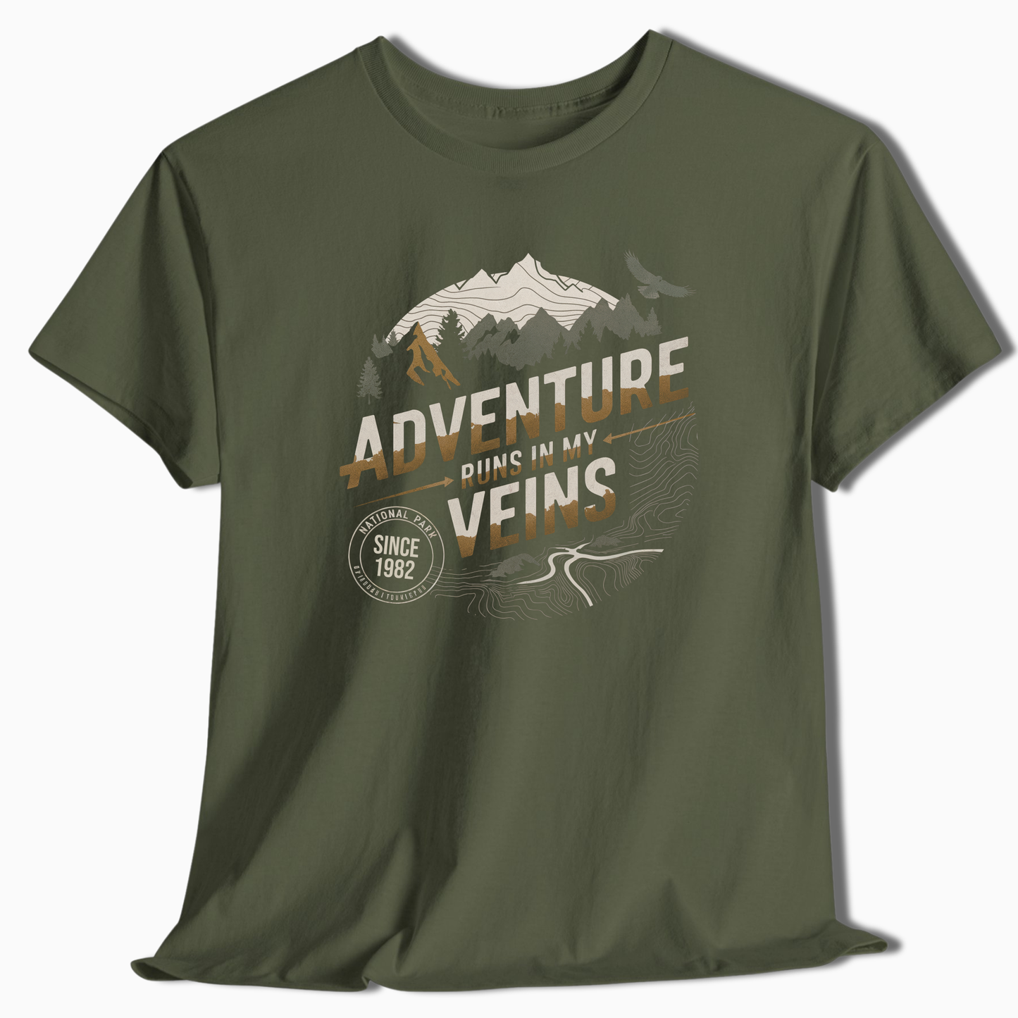 Custom Adventure T-Shirt - Mountain Graphic - t102a25