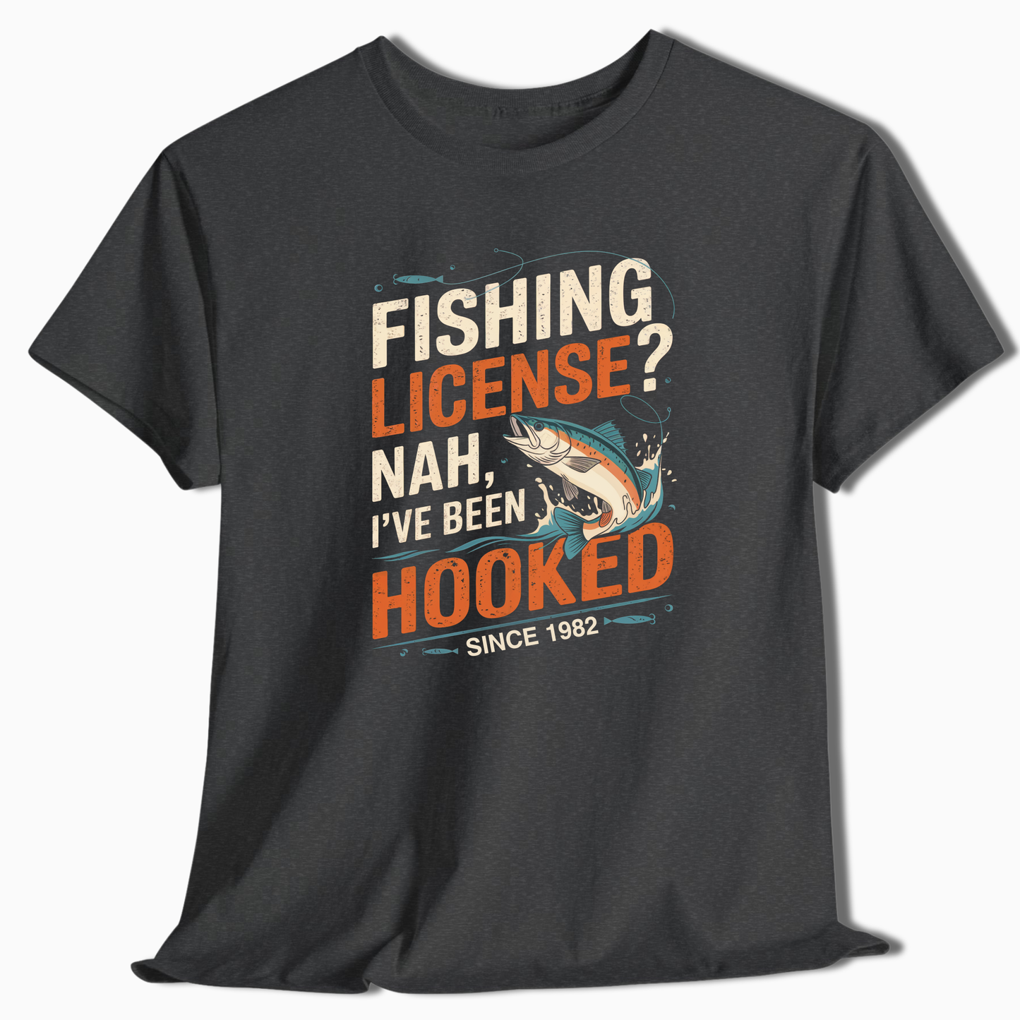 Custom Birth Year Fishing T-Shirt - Hooked Since - t103a25