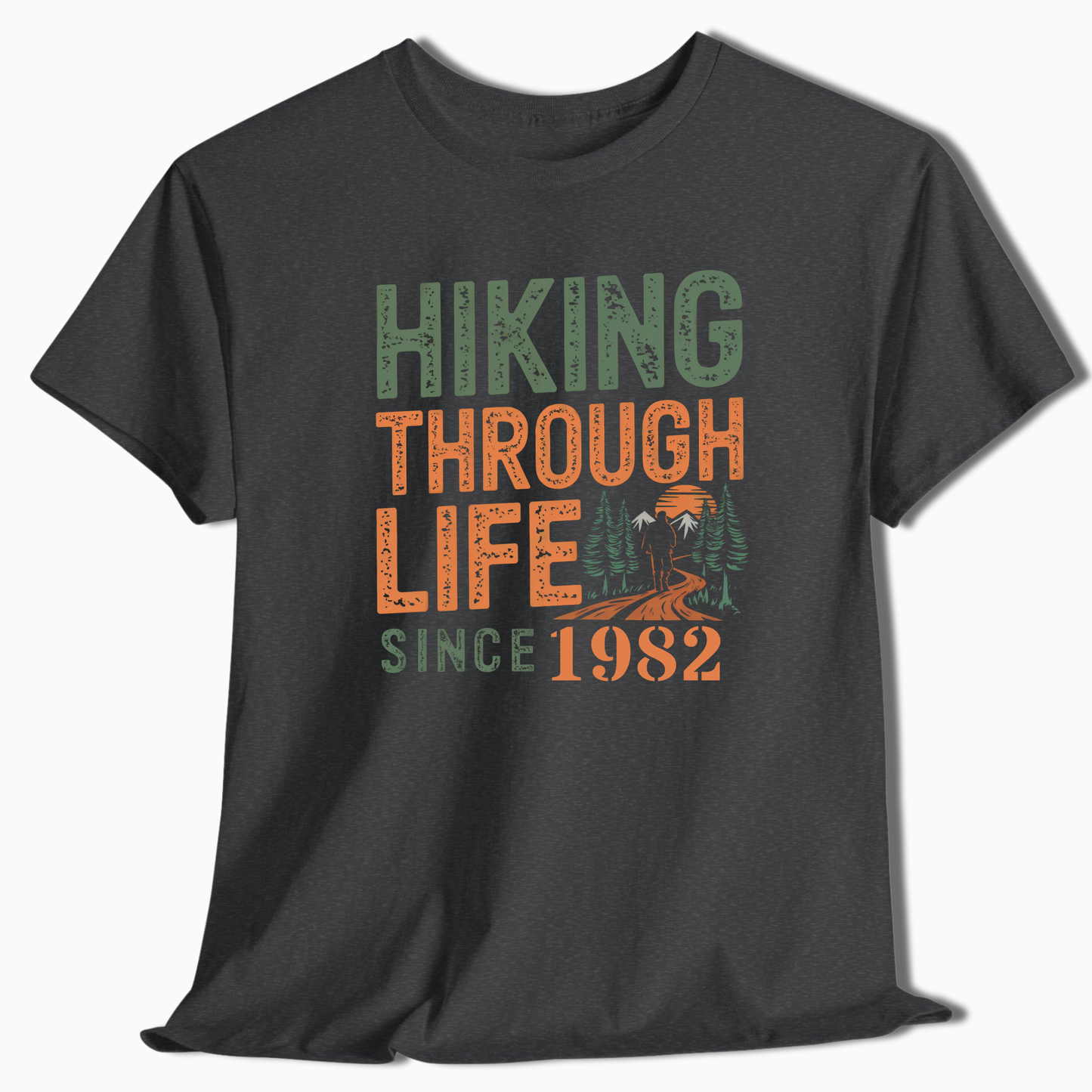 Personalized Hiking Through Life Since T-Shirt - Custom Outdoor Tee - t107a25