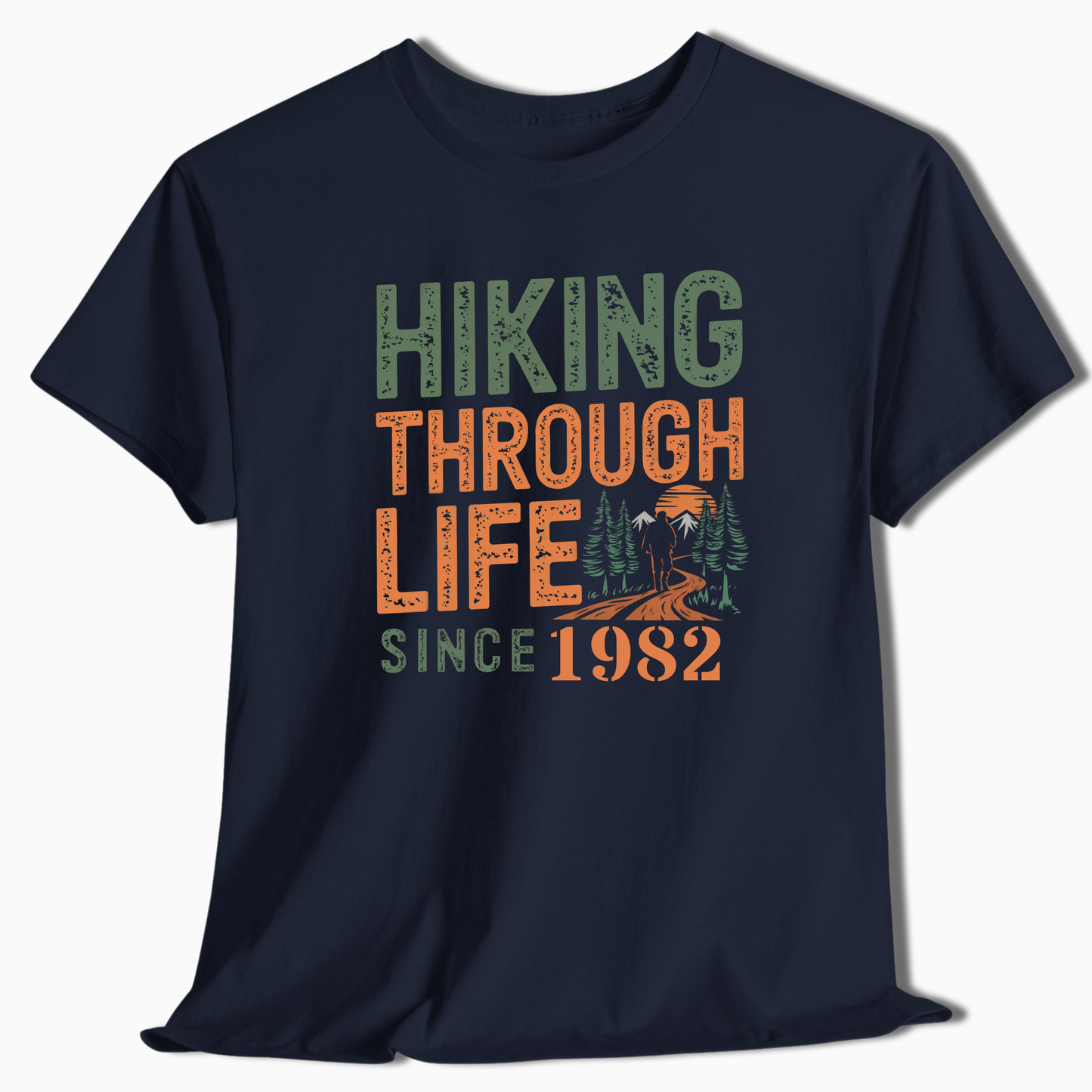 Personalized Hiking Through Life Since T-Shirt - Custom Outdoor Tee - t107a25