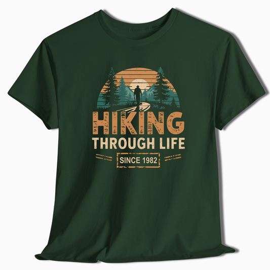 Custom Hiking Through Life T-Shirt - Personalized Outdoor Tee - t108a25