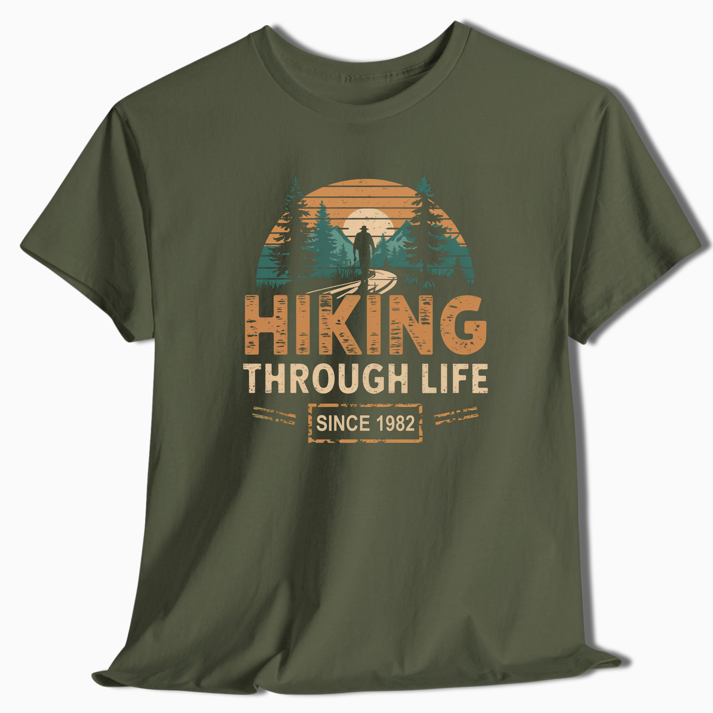 Custom Hiking Through Life T-Shirt - Personalized Outdoor Tee - t108a25