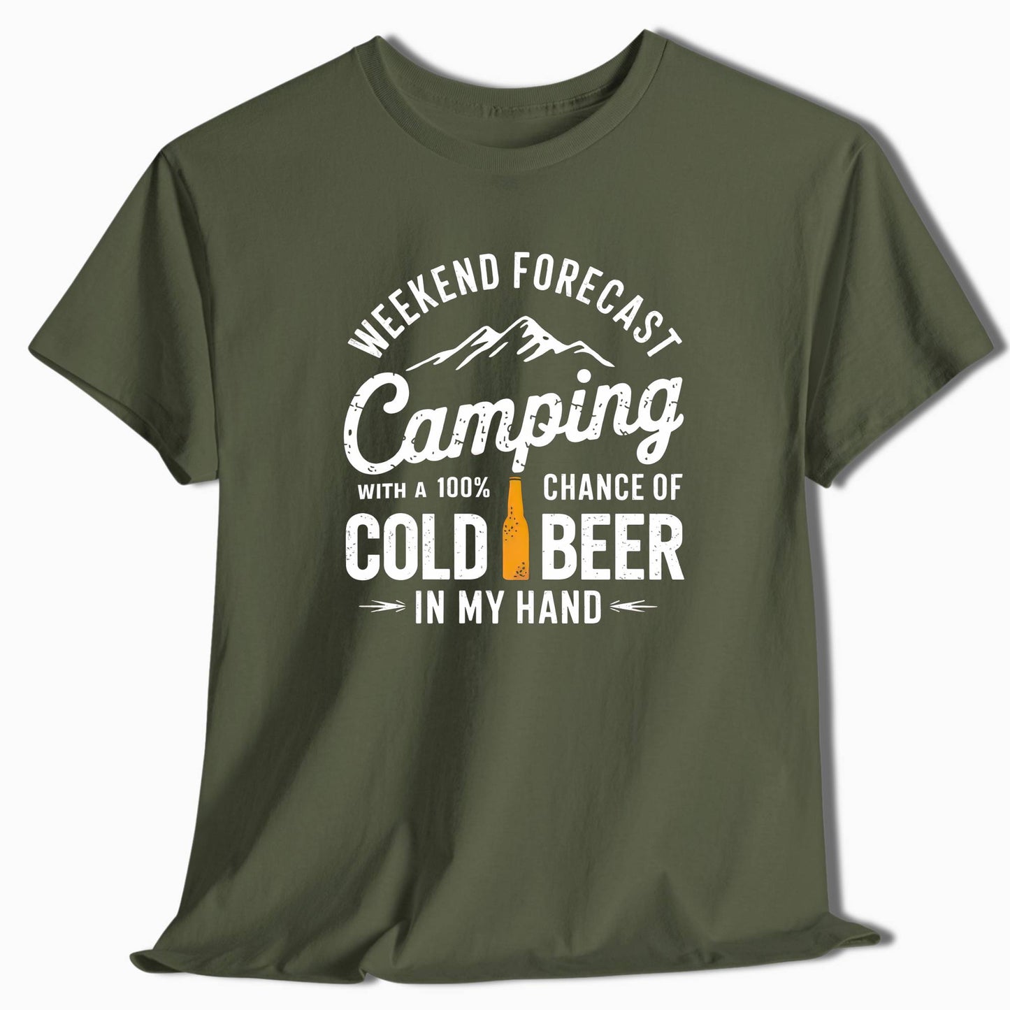 Camping T-Shirt Weekend Forecast Cold Beer - t124a25