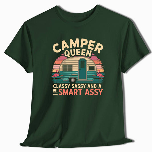 Camping T-Shirt Camper Queen Classy Sassy - t126a25