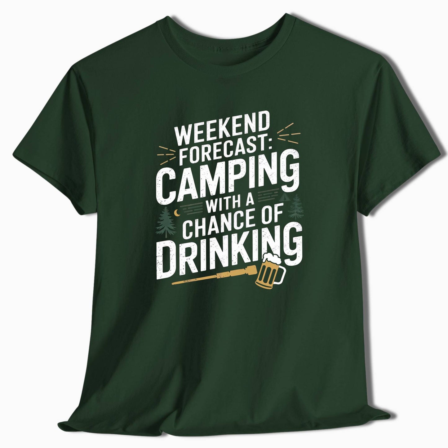 Camping T-Shirt Weekend Forecast Camping Drinking - t137a25