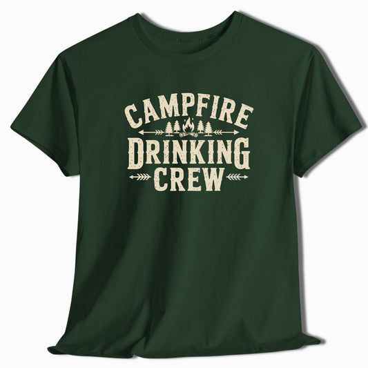 Campfire Drinking Crew T-Shirt for Campers - t13a25