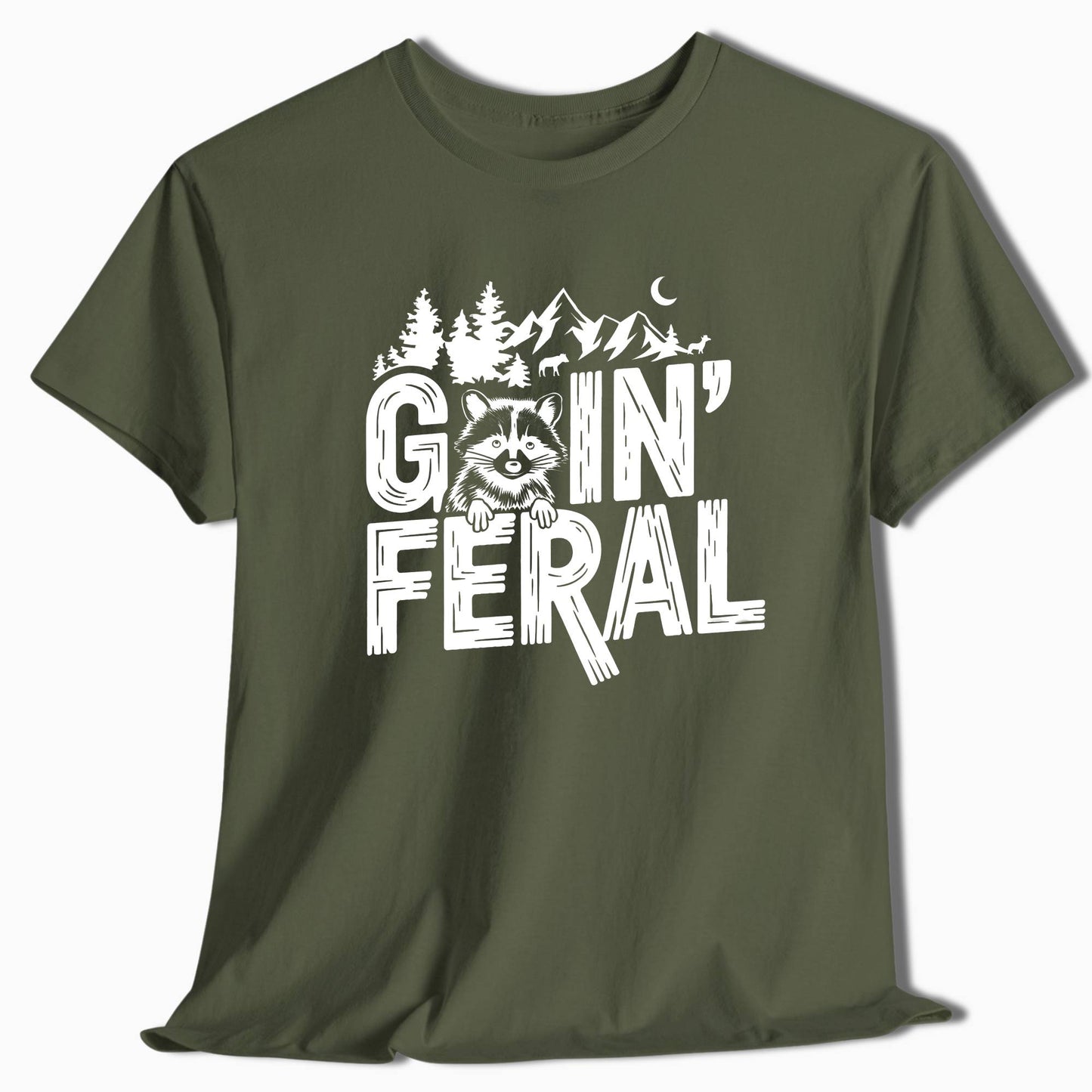 Camping T-Shirt Goin' Feral Raccoon - t141a25