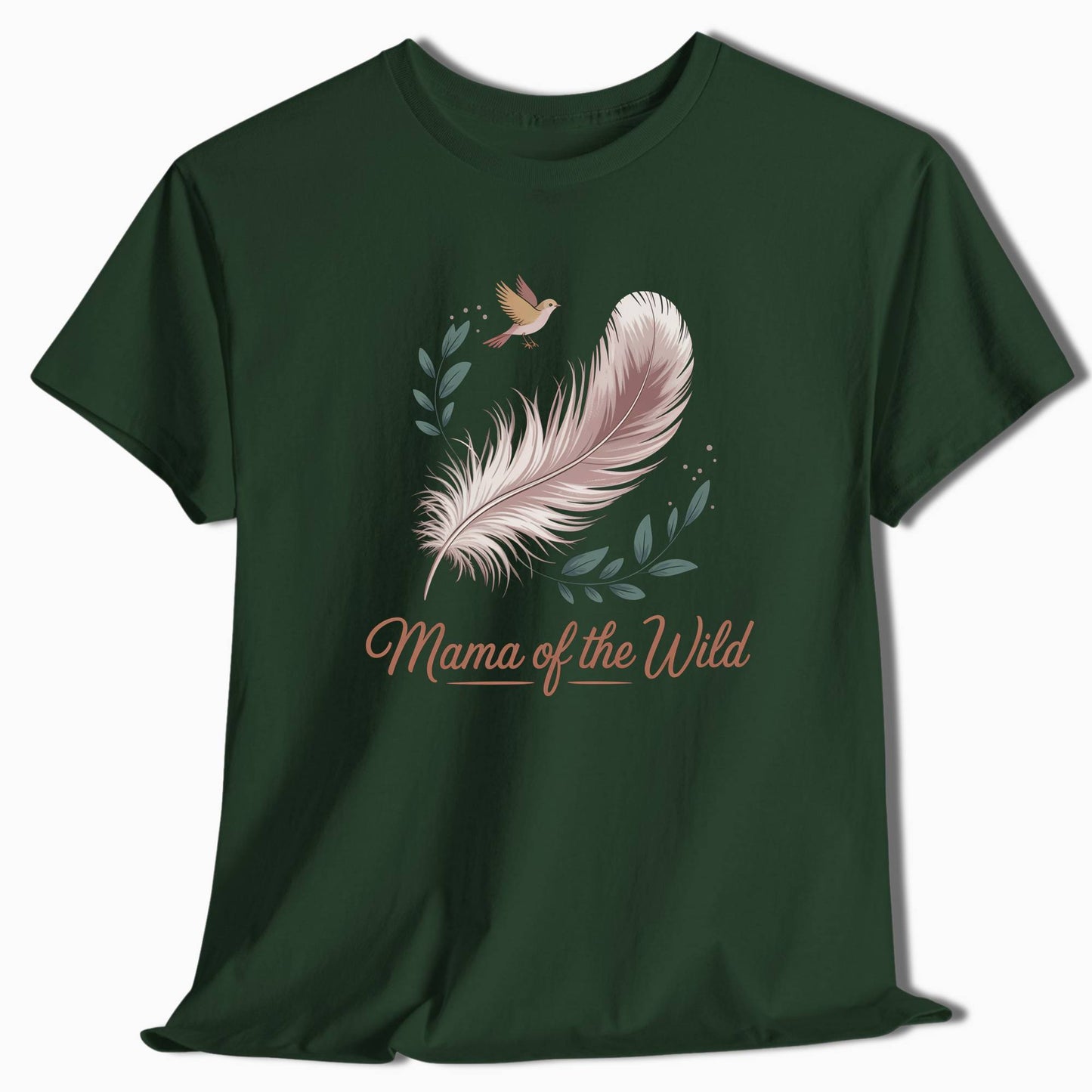 Camping T-Shirt Mama of the Wild Boho Feather - t143a25