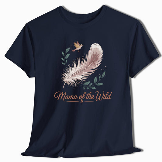 Camping T-Shirt Mama of the Wild Boho Feather - t143a25