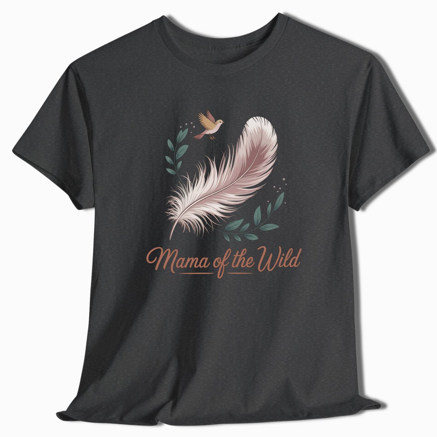 Camping T-Shirt Mama of the Wild Boho Feather - t143a25
