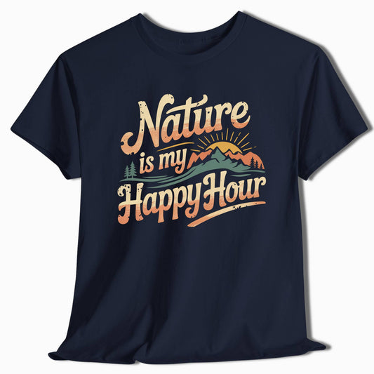 Camping T-Shirt Nature Lover Happy Hour - t167a25