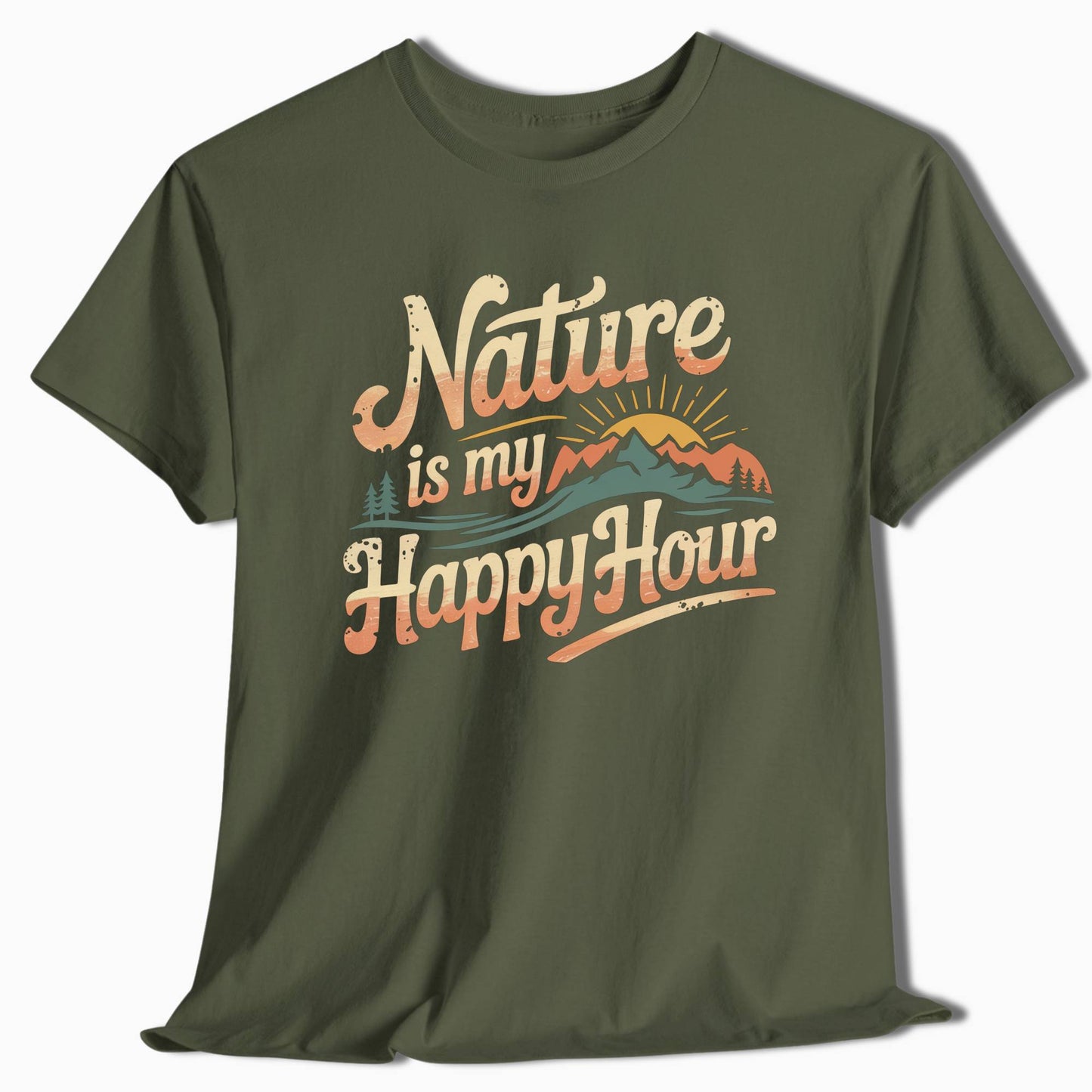 Camping T-Shirt Nature Lover Happy Hour - t167a25